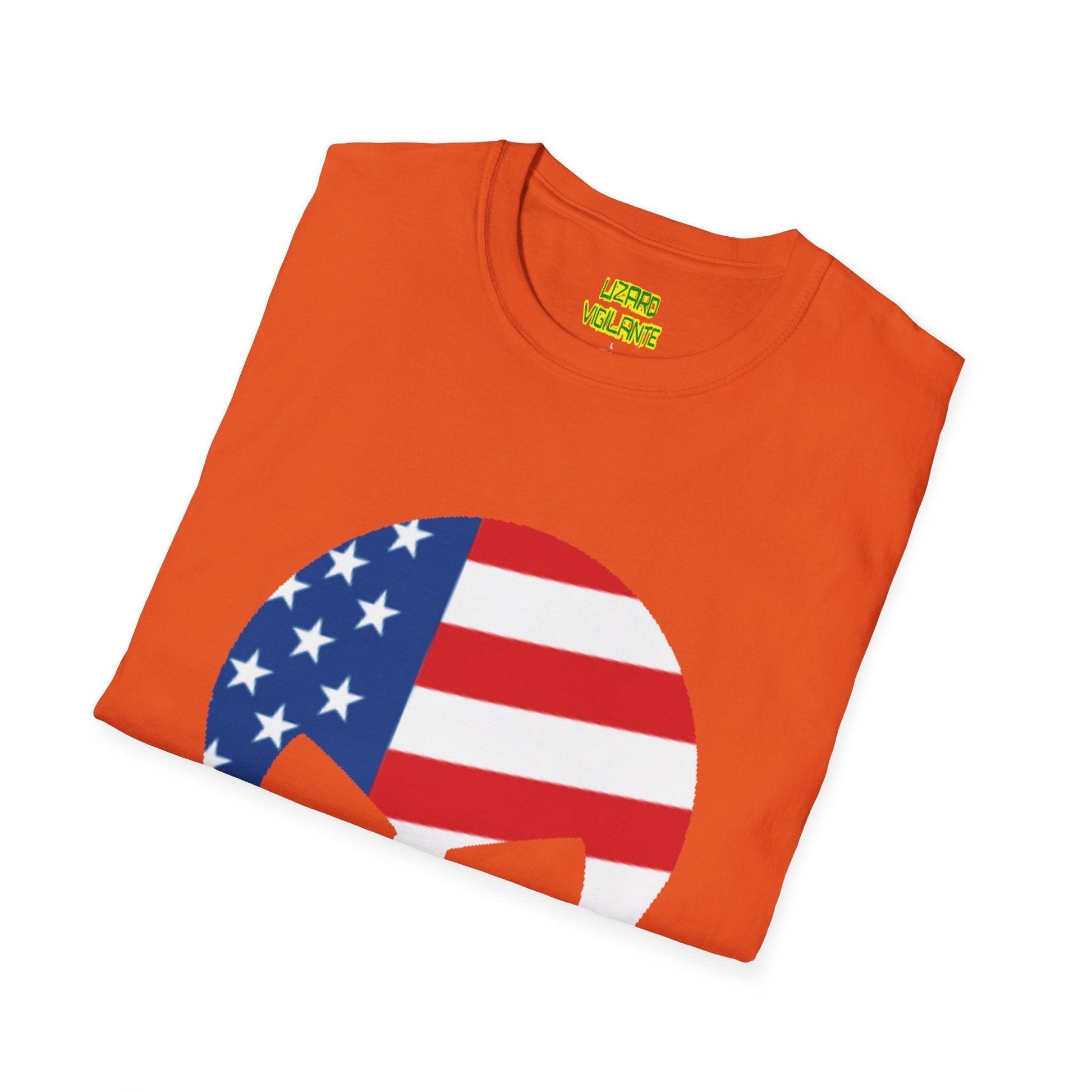 American Flag Skull Graphic Unisex Softstyle USA T-Shirt - Lizard Vigilante