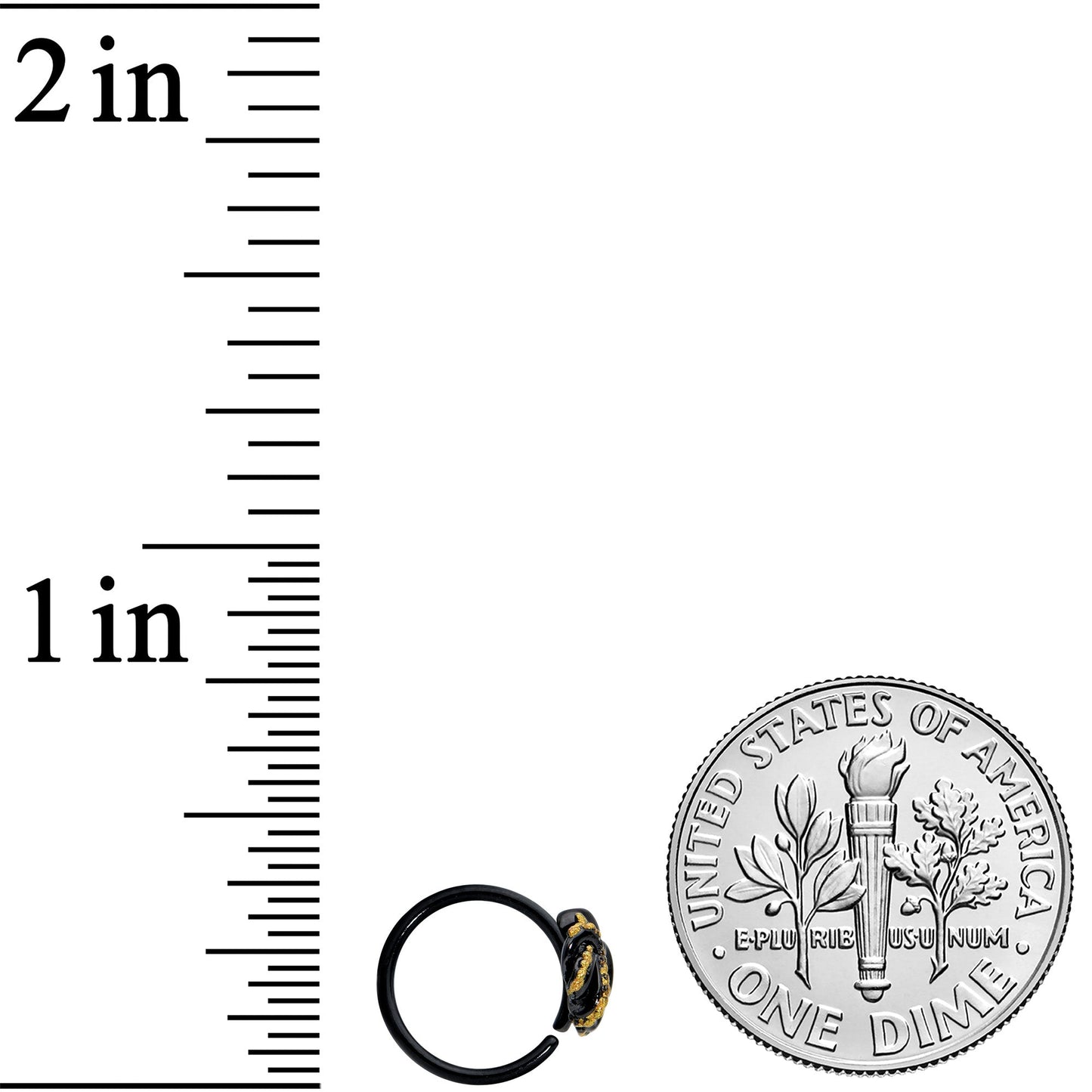 20G 5/16 Black Understated Octopus Cartilage Closure Ring