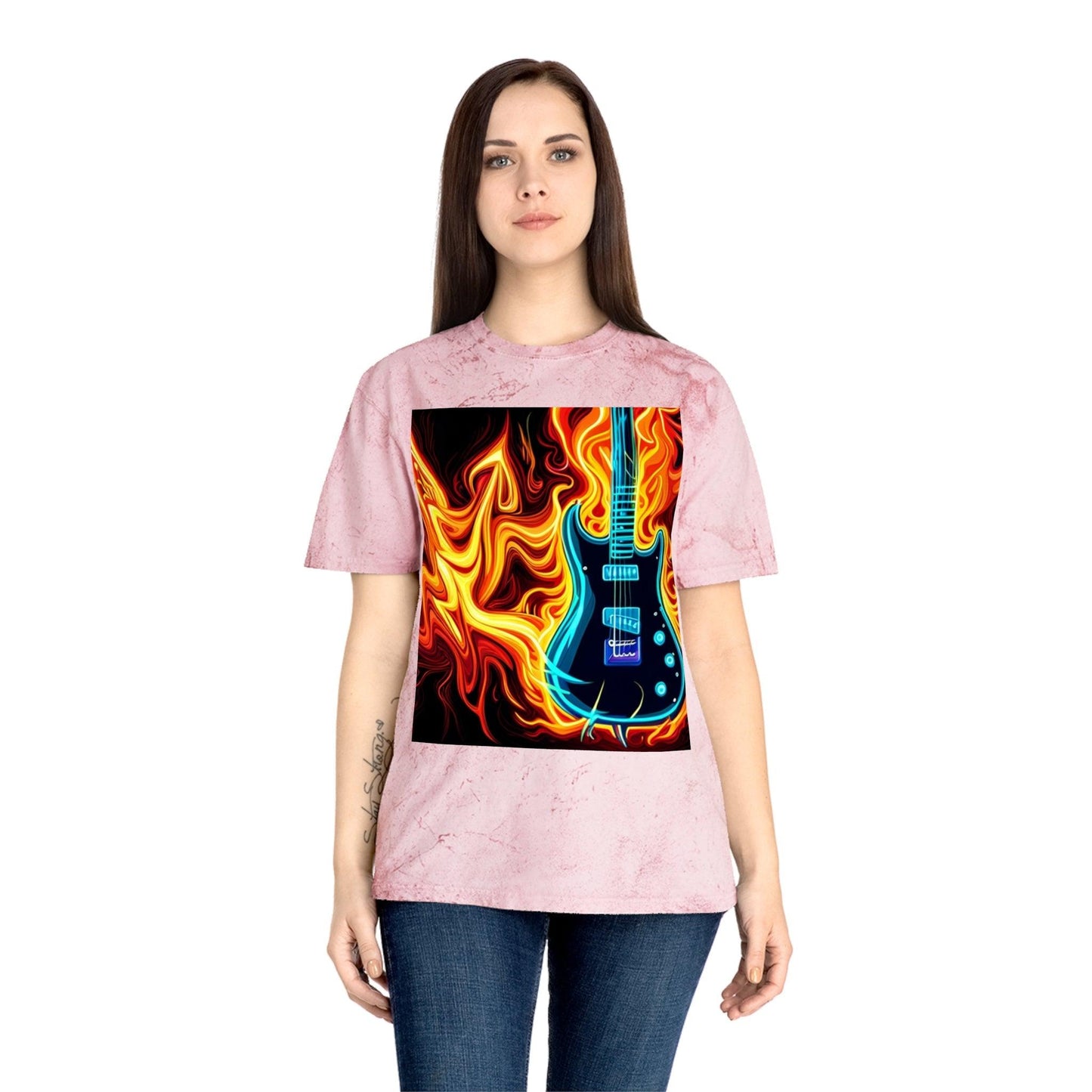 Flaming Axe Unisex Color Blast T-Shirt - Lizard Vigilante