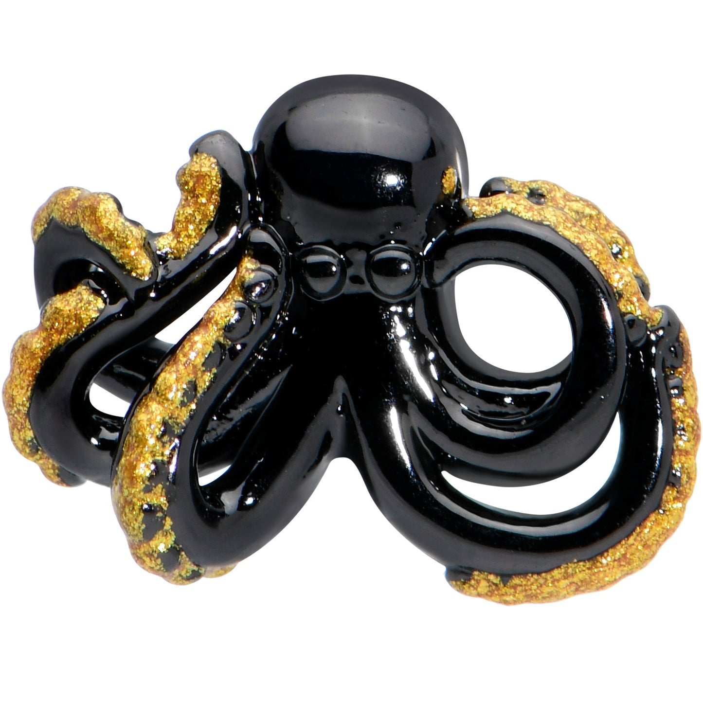 16G 5/16 Black Understated Octopus Labret Monroe Tragus