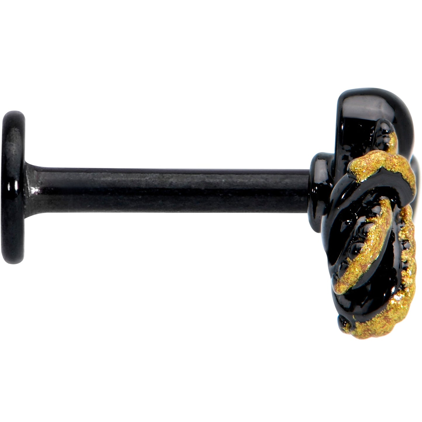 16G 5/16 Black Understated Octopus Labret Monroe Tragus