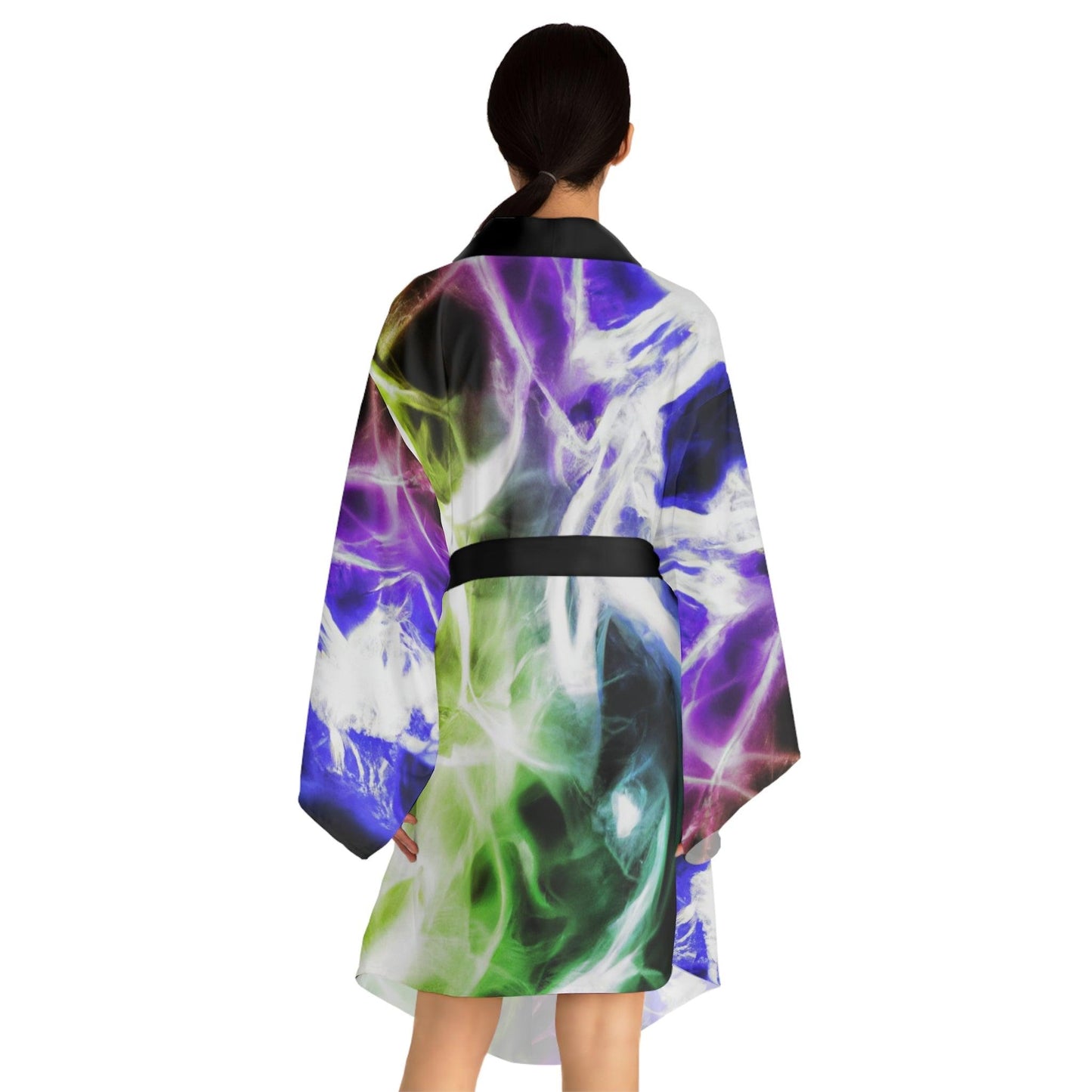 Neon Smoke Shoe Long Sleeve Warm Comfortable Kimono Robe - Lizard Vigilante