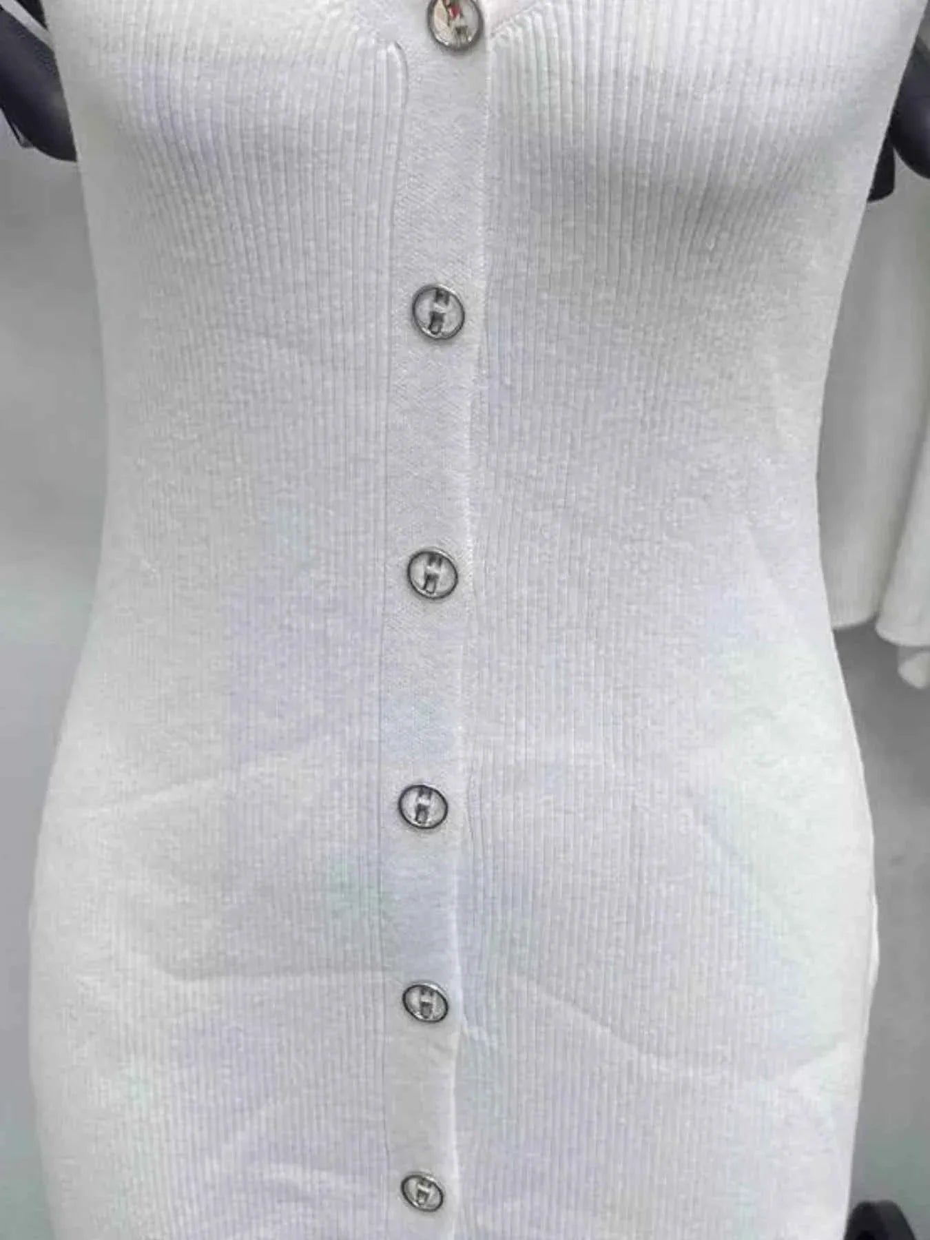 Halter Neck Button-Front : Bodycon Dress