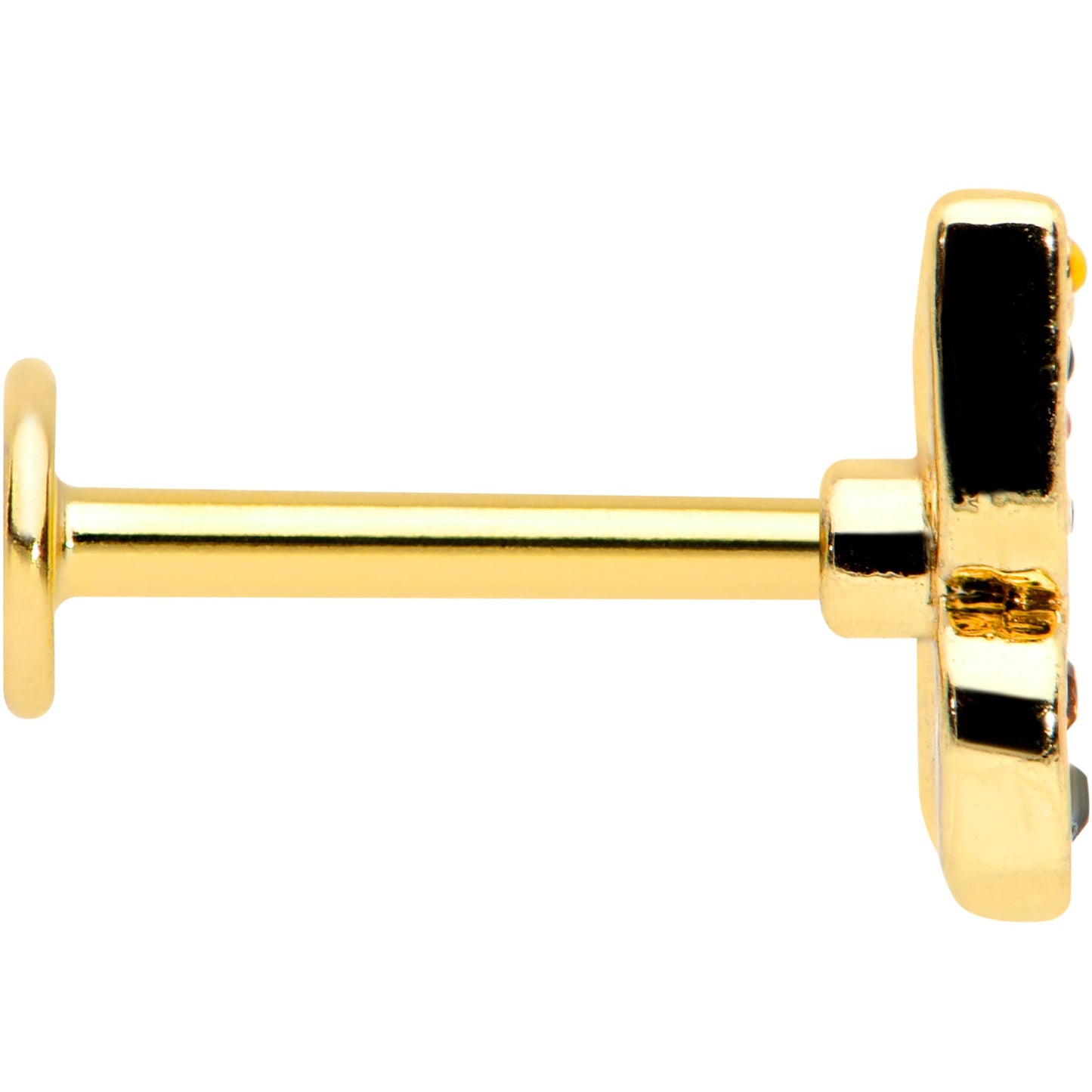 16G 5/16 Orange Gem Gold Tone Baroque Butterfly Labret Monroe Tragus