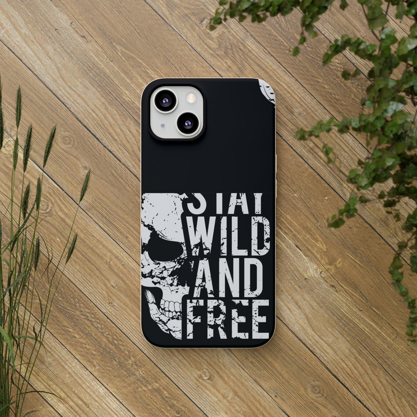 Stay Wild And Free Skull Biodegradable Cases - Lizard Vigilante