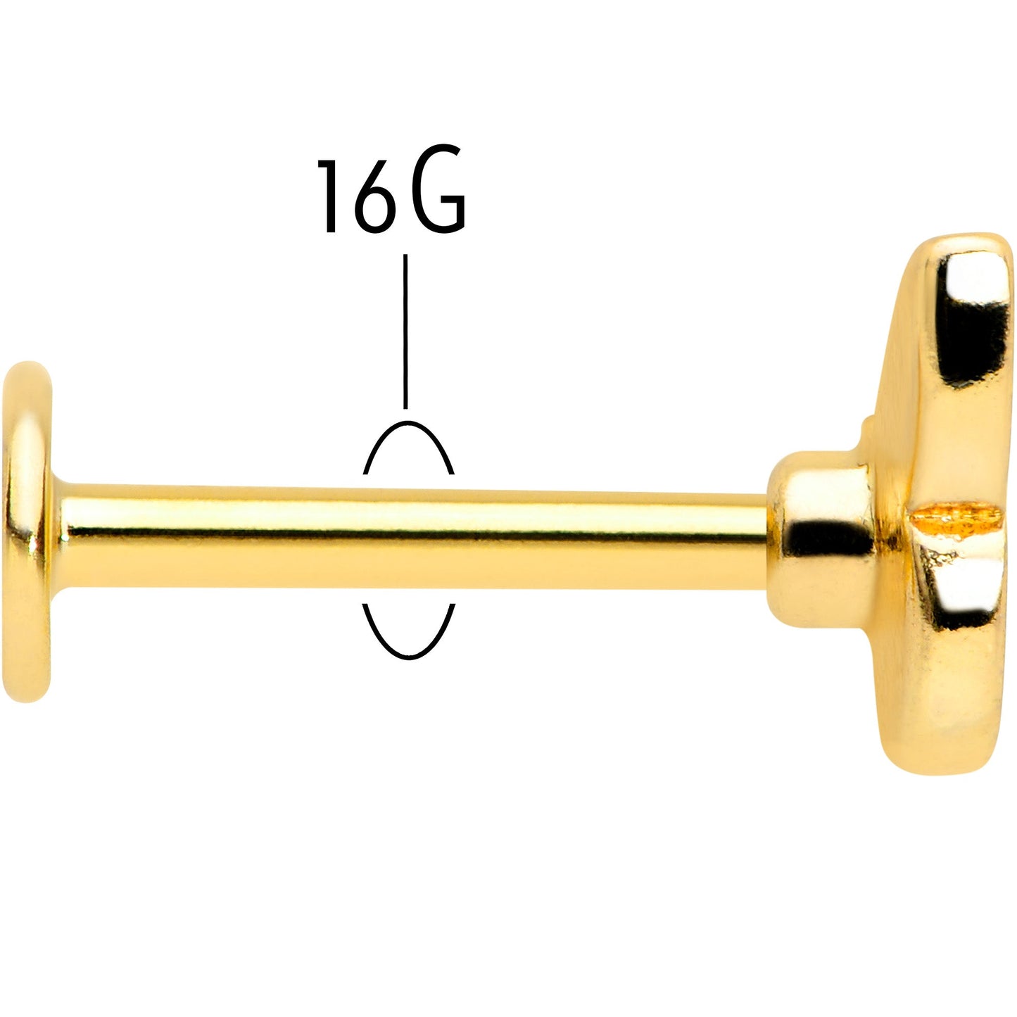 16G 5/16 Gold Tone Red White Blue Butterfly Labret Monroe Tragus