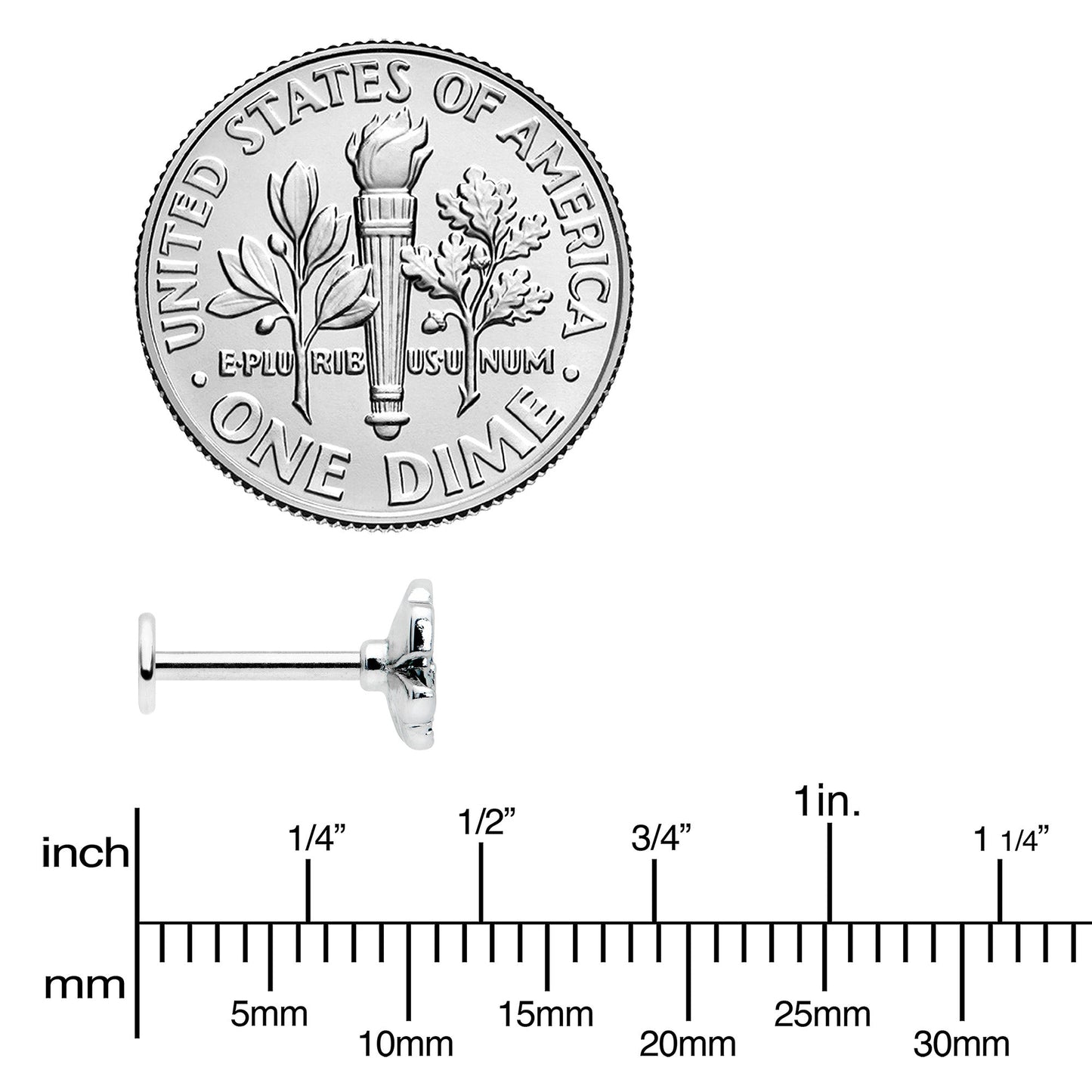 16G 5/16 Spring Flower Green Blue Labret Monroe Tragus