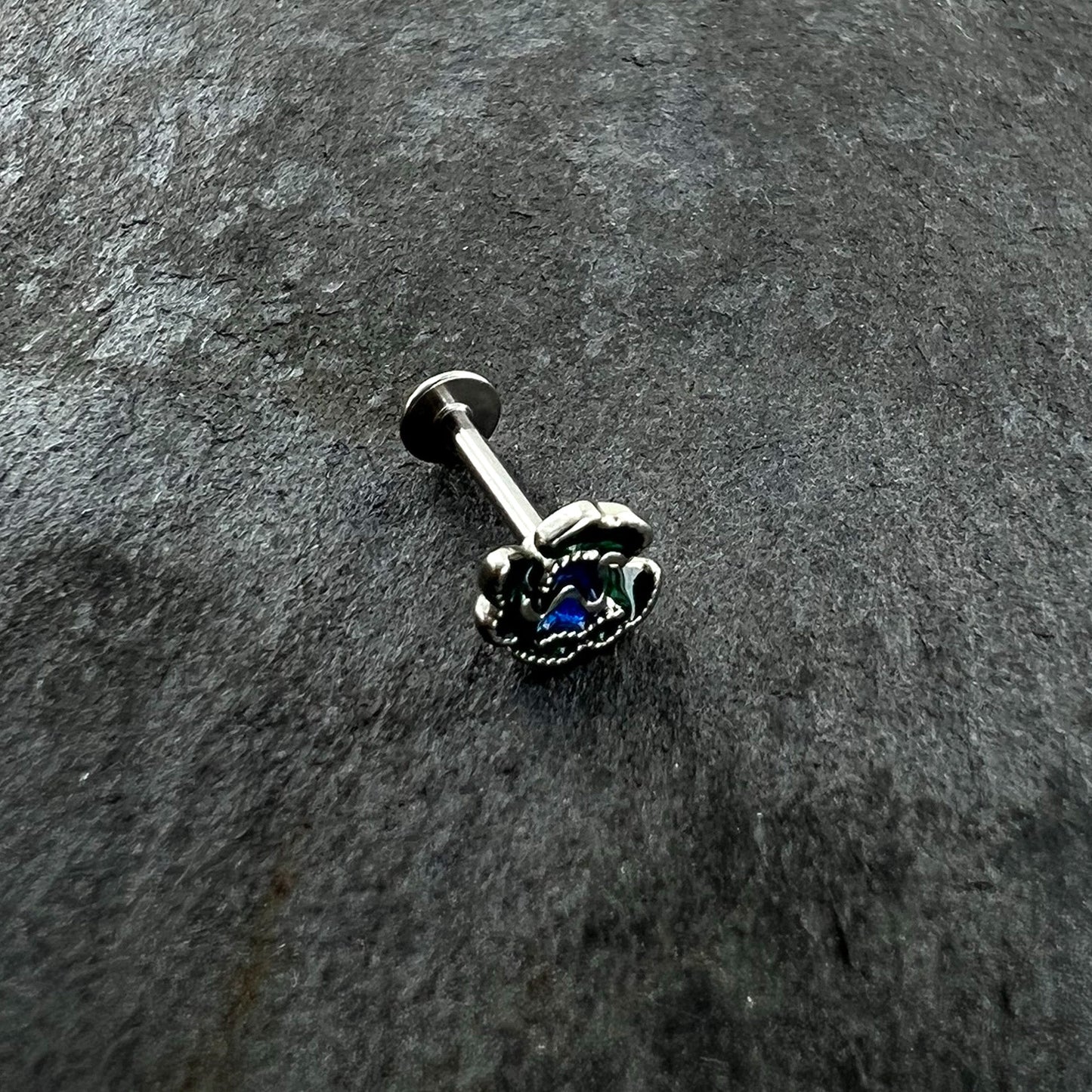 16G 5/16 Spring Flower Green Blue Labret Monroe Tragus