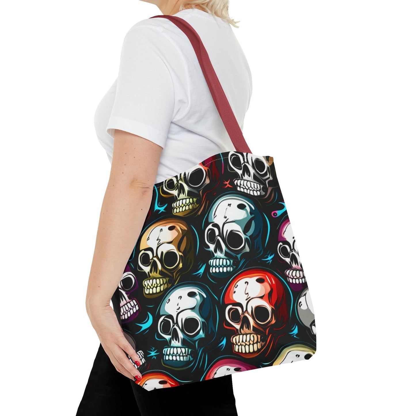 Death Metal Skulls Tote Bag (AOP) - Lizard Vigilante