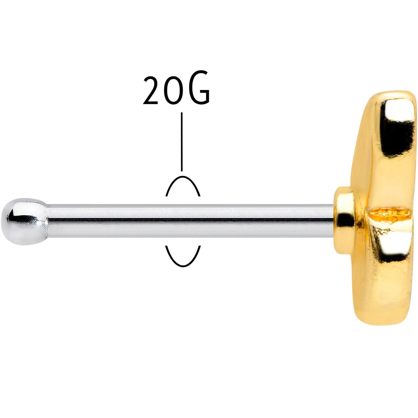 20G 1/4 Red Blue White Butterfly Nose Bone