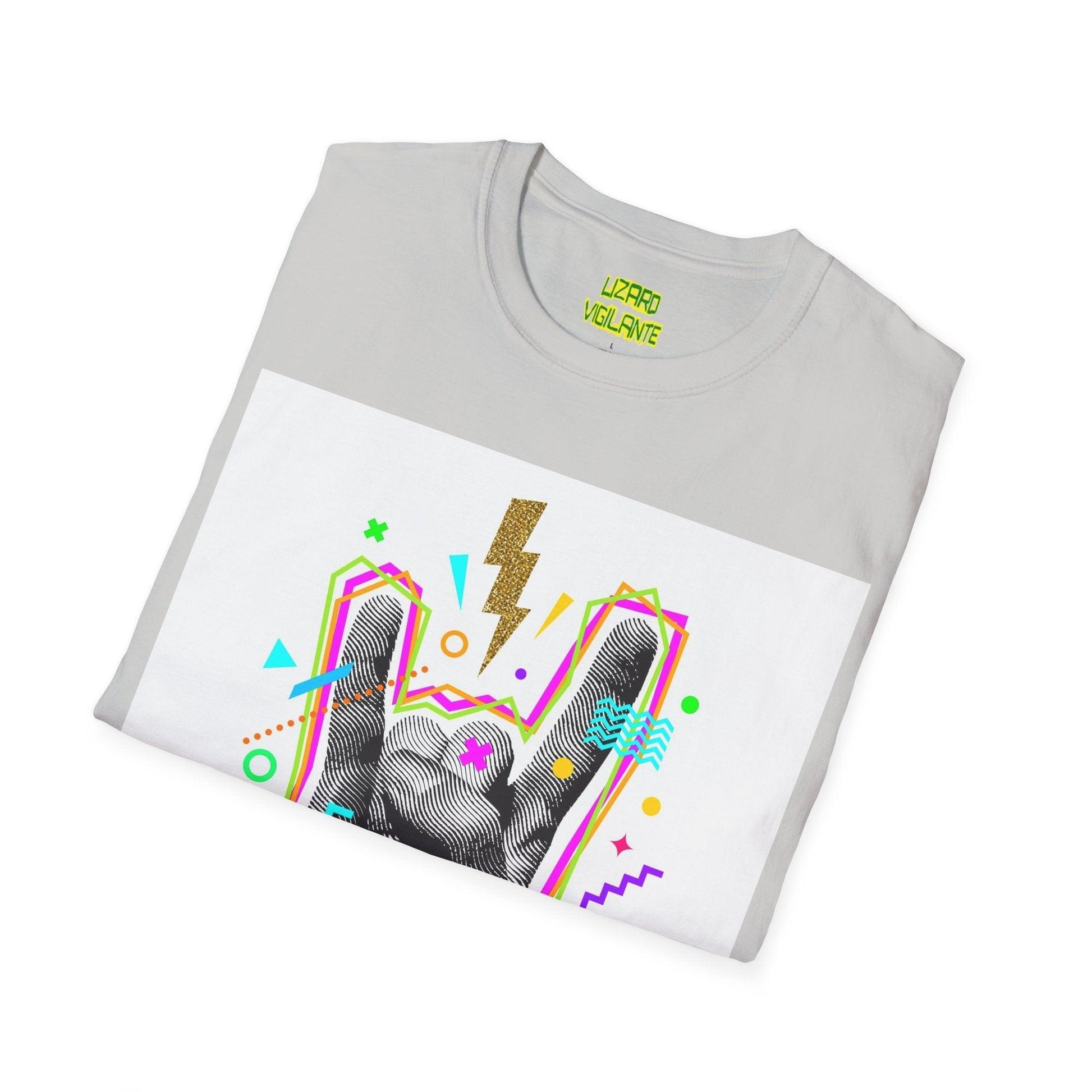 Heavy Metal Hand Sign Unisex Softstyle T-Shirt - Lizard Vigilante