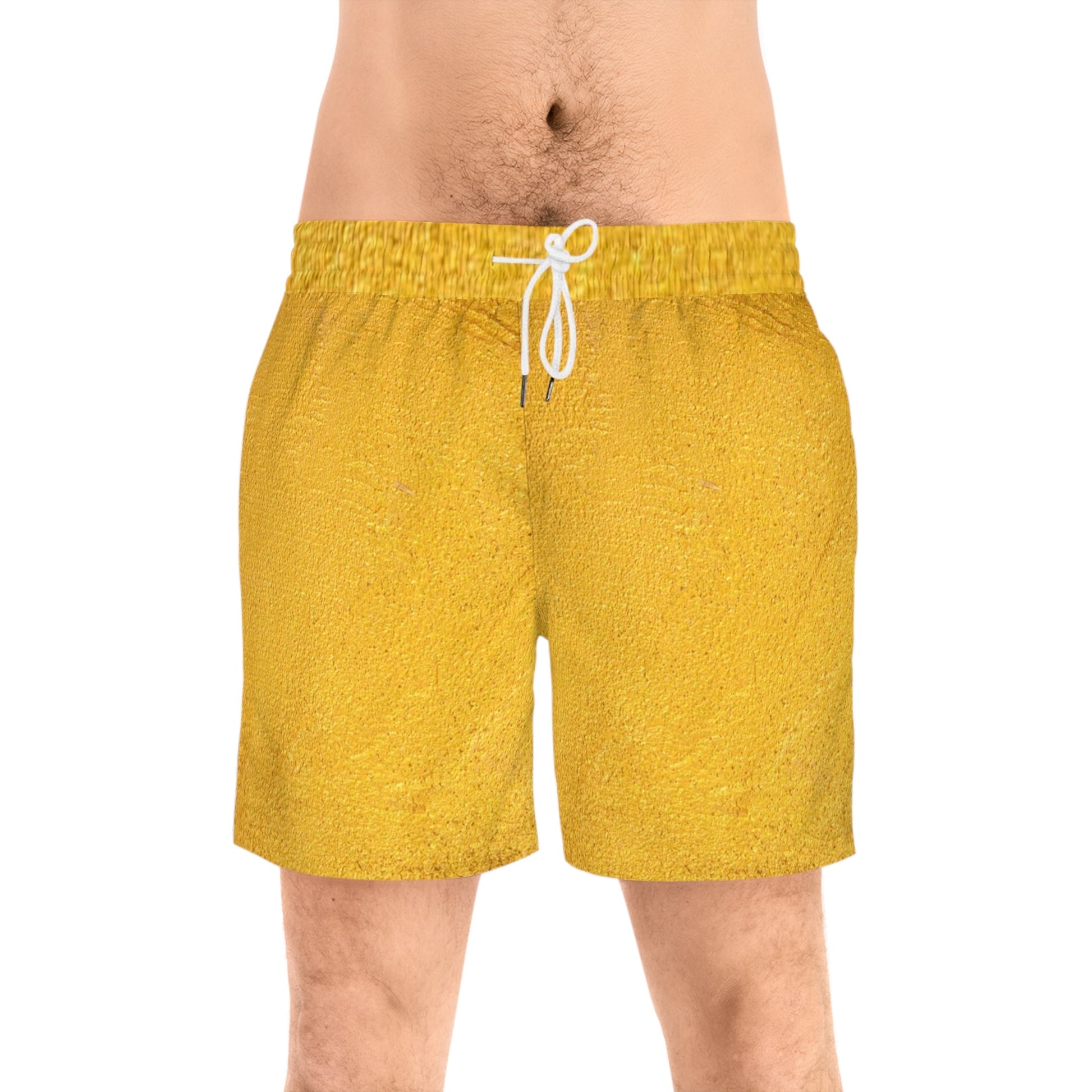 Faux Gold Cloth Men's Mid-Length Swim Shorts (AOP) - Lizard Vigilante