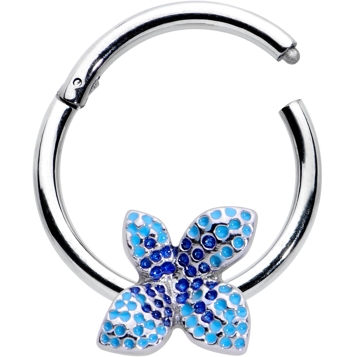 16G 3/8 Glamour Butterfly Hinged Segment Ring