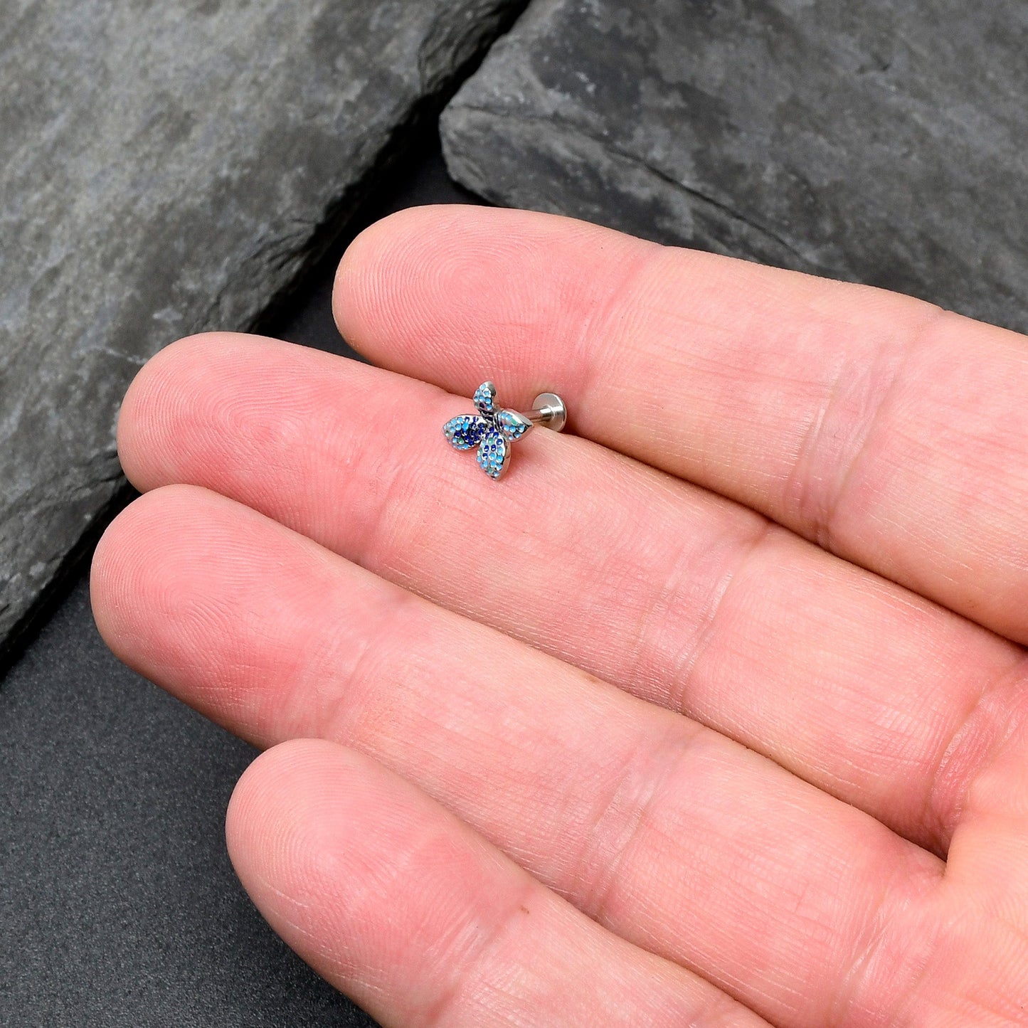 16G 1/4 Glamour Butterfly Labret Tragus