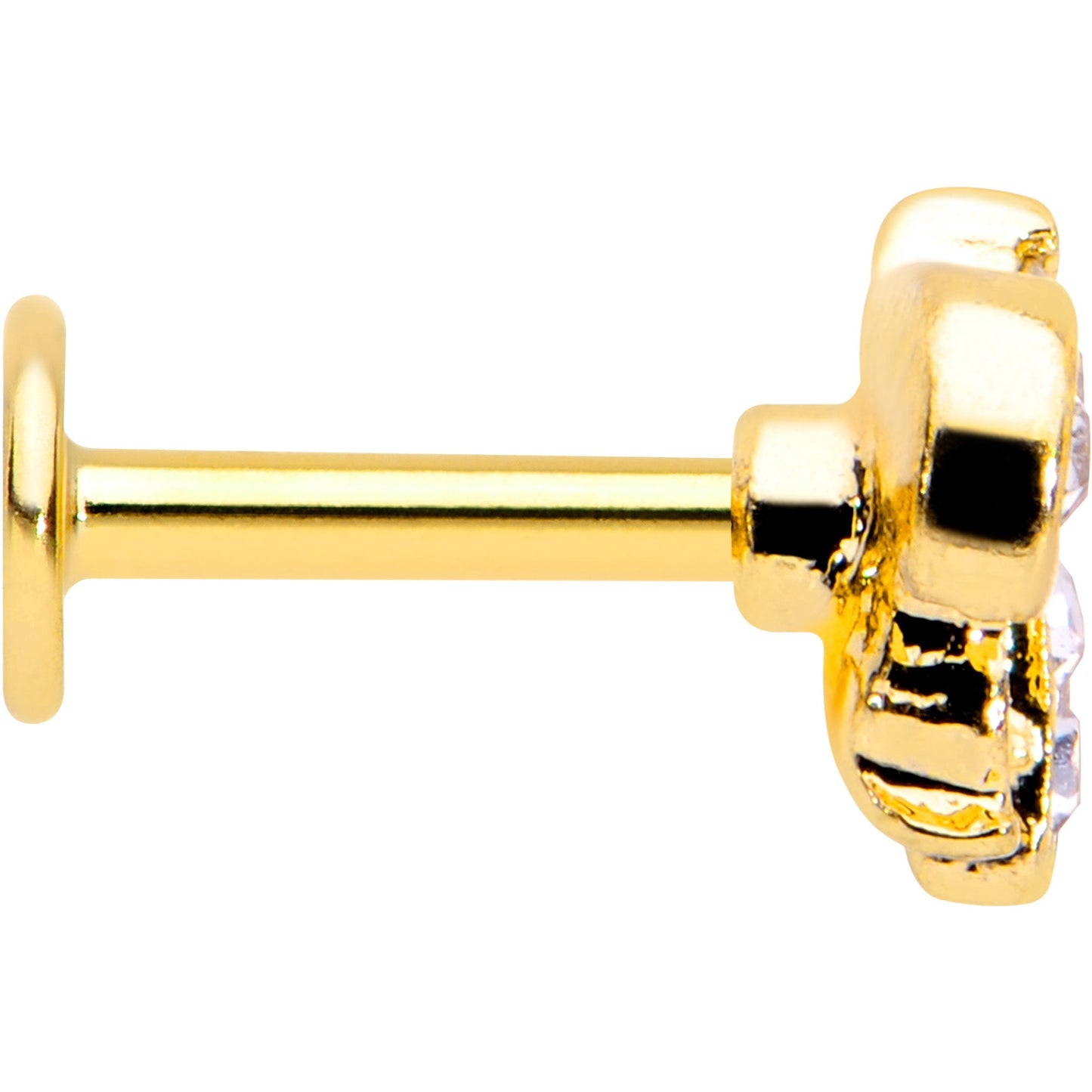 16G 1/4 White Yellow Gem Gold Tone Fashion Winged Bug Labret