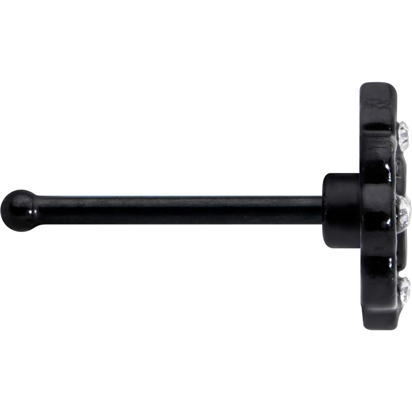 20G 1/4 Purple Tourmaline Black Lacy Drop Nose Bone