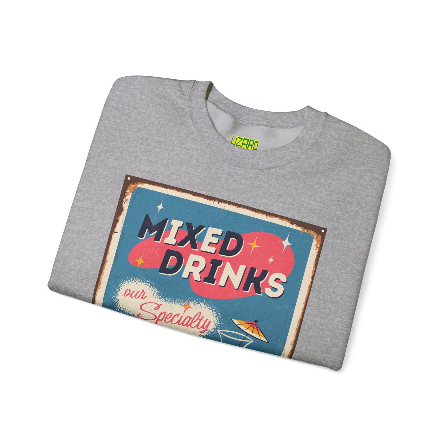 Mixed Drinks Crewneck Sweatshirt — Retro Cocktail Graphic Pullover