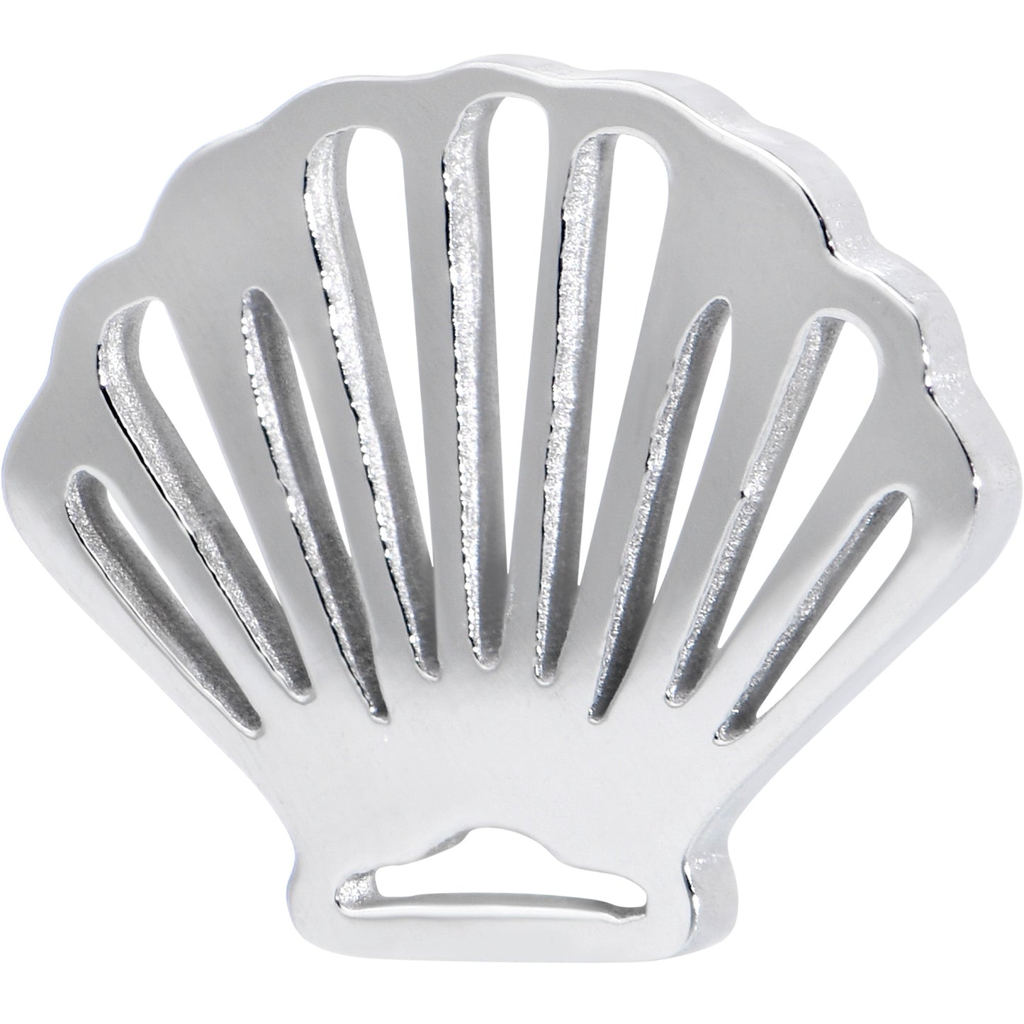 316L Surgical Steel Scalloped Sea Shell Barbell Tongue Ring