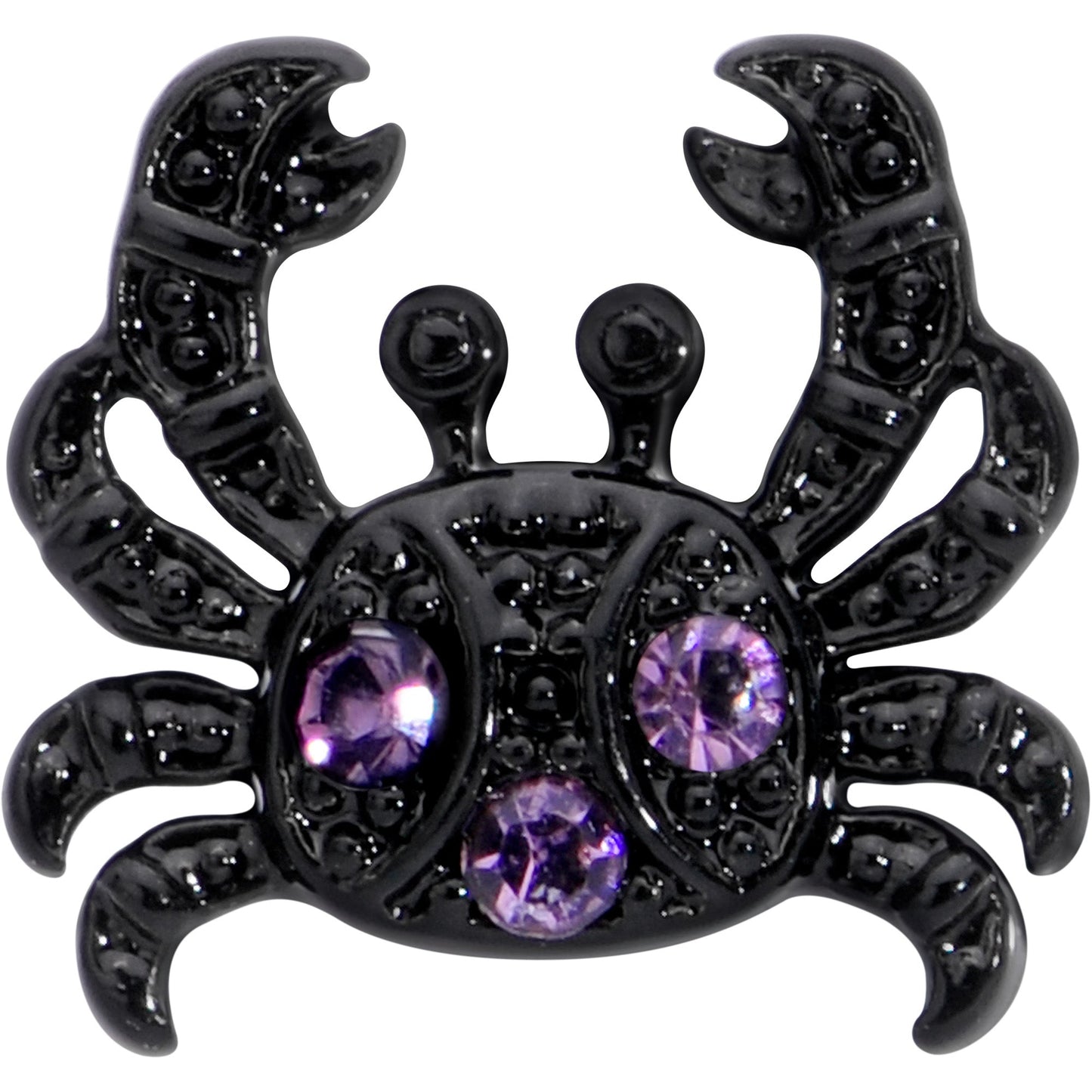 16G 5/16 Purple Gem Black Chic Crab Labret Monroe Tragus