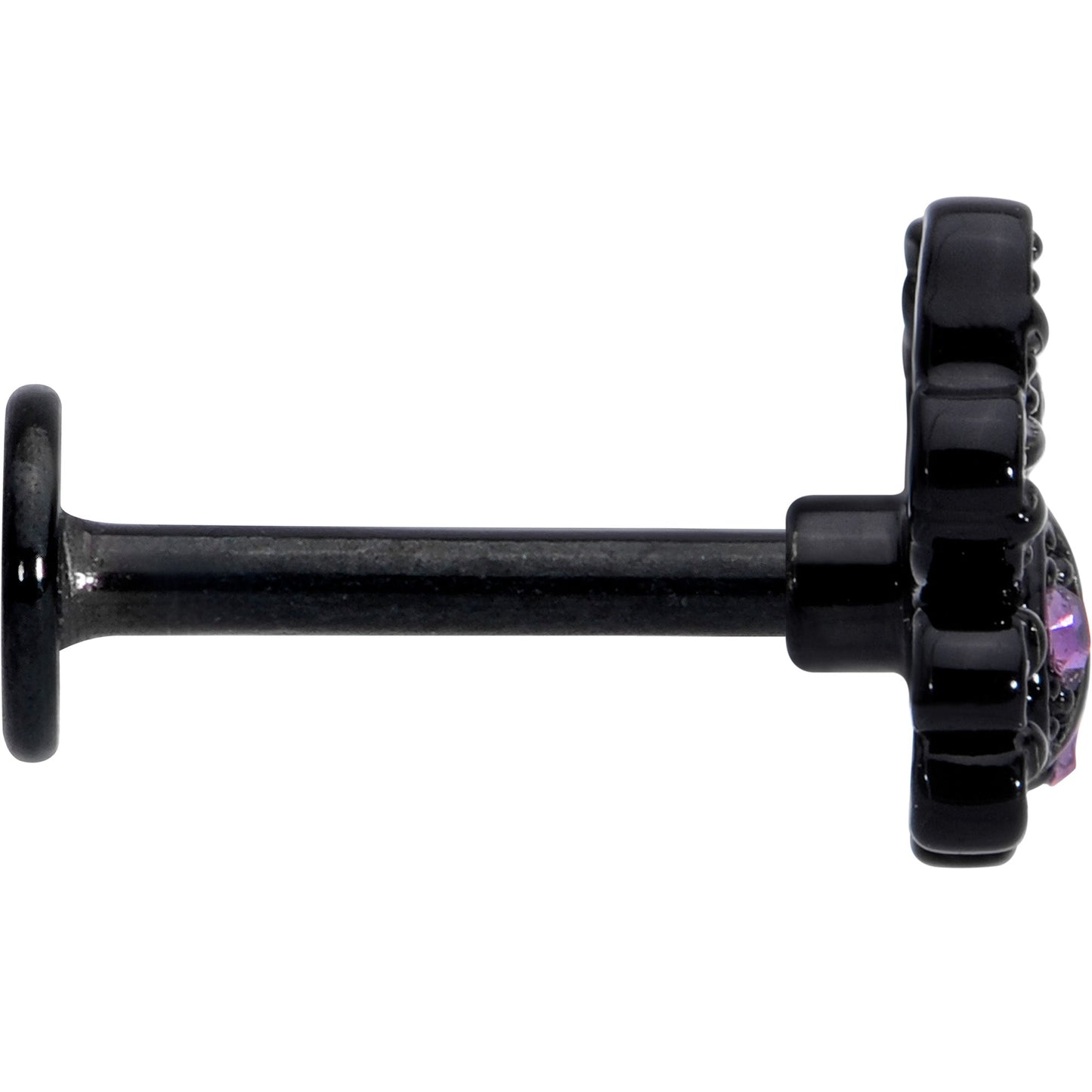 16G 5/16 Purple Gem Black Chic Crab Labret Monroe Tragus