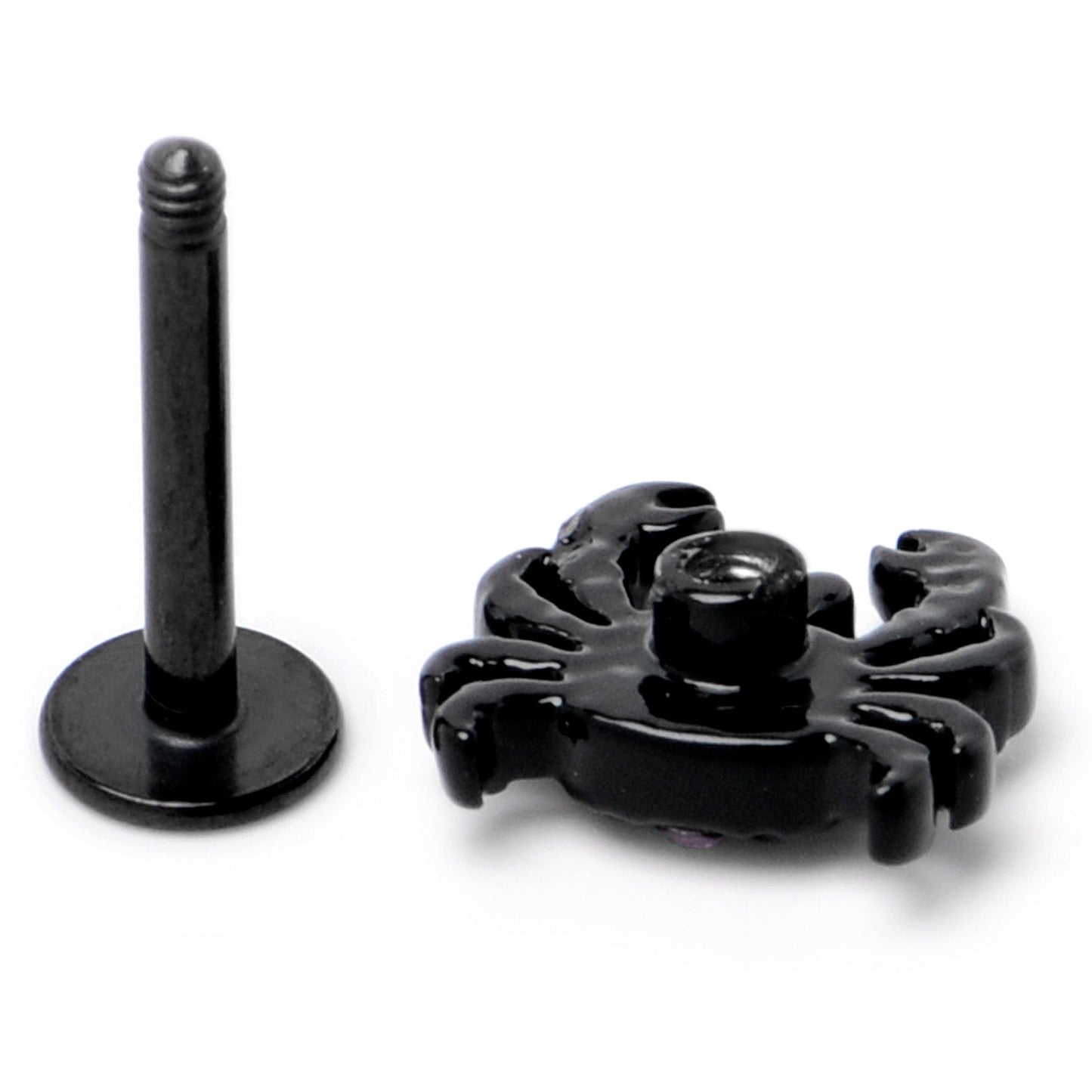 16G 5/16 Purple Gem Black Chic Crab Labret Monroe Tragus