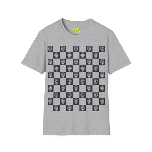 Checkerboard Skull Unisex Softstyle T-Shirt - Lizard Vigilante