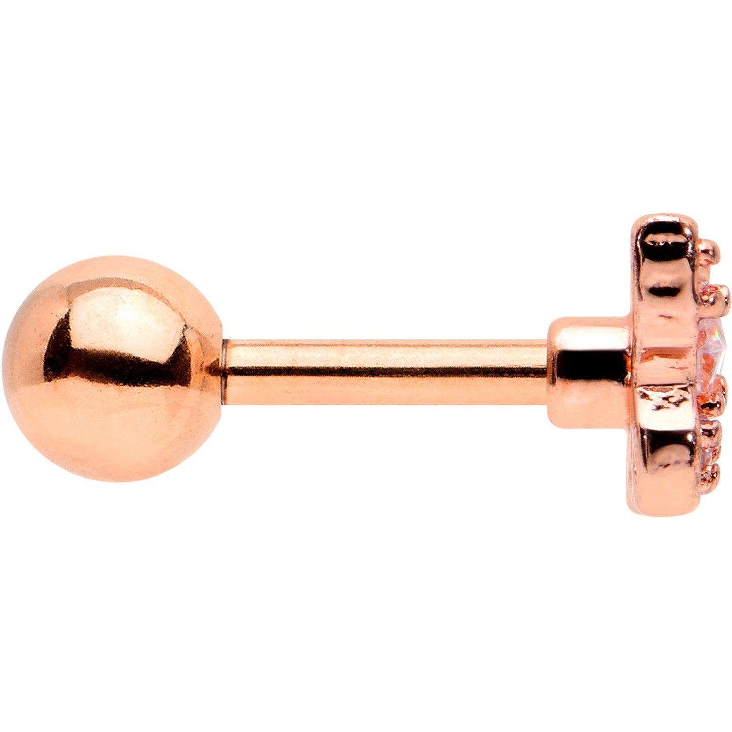 16G 1/4 Clear Gem Rosy Tone Opulent Butterfly Cartilage Earring