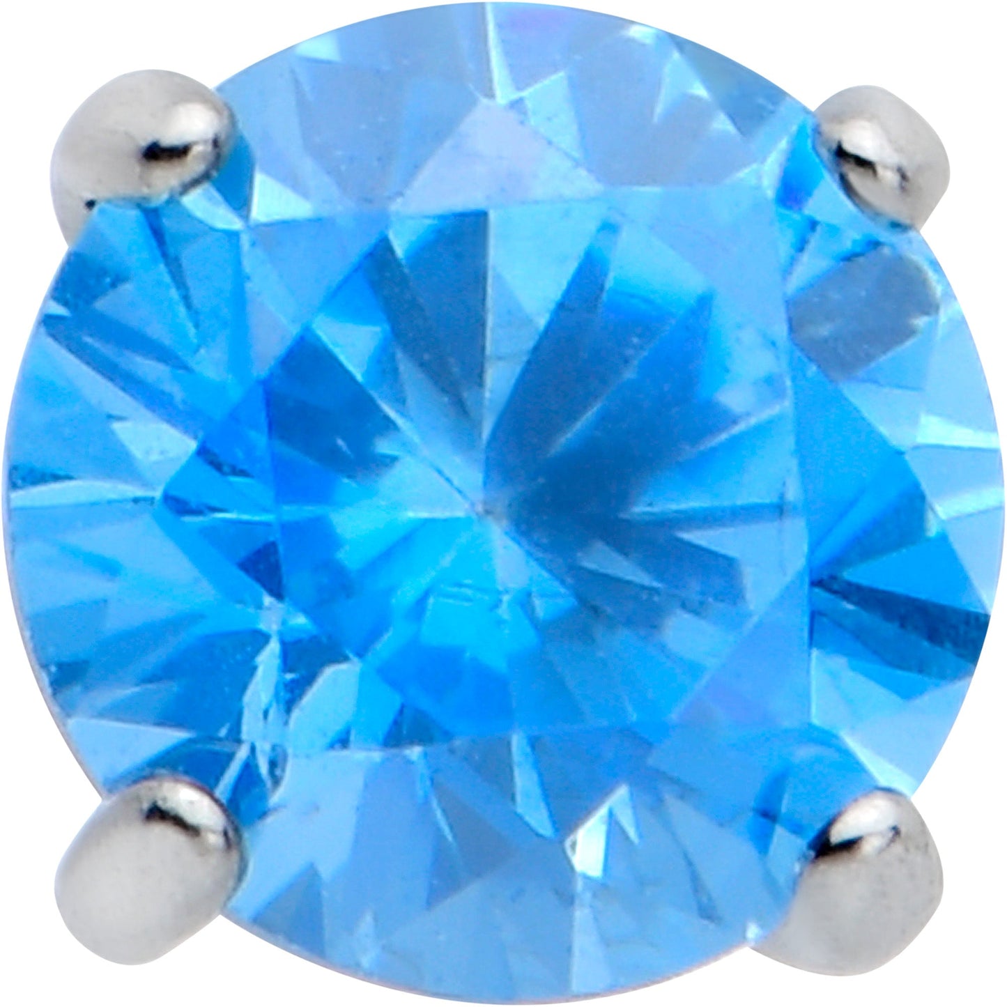 16G 5/16 Blue CZ ASTM F-136 Implant Grade Titanium Threadless Heart End Labret