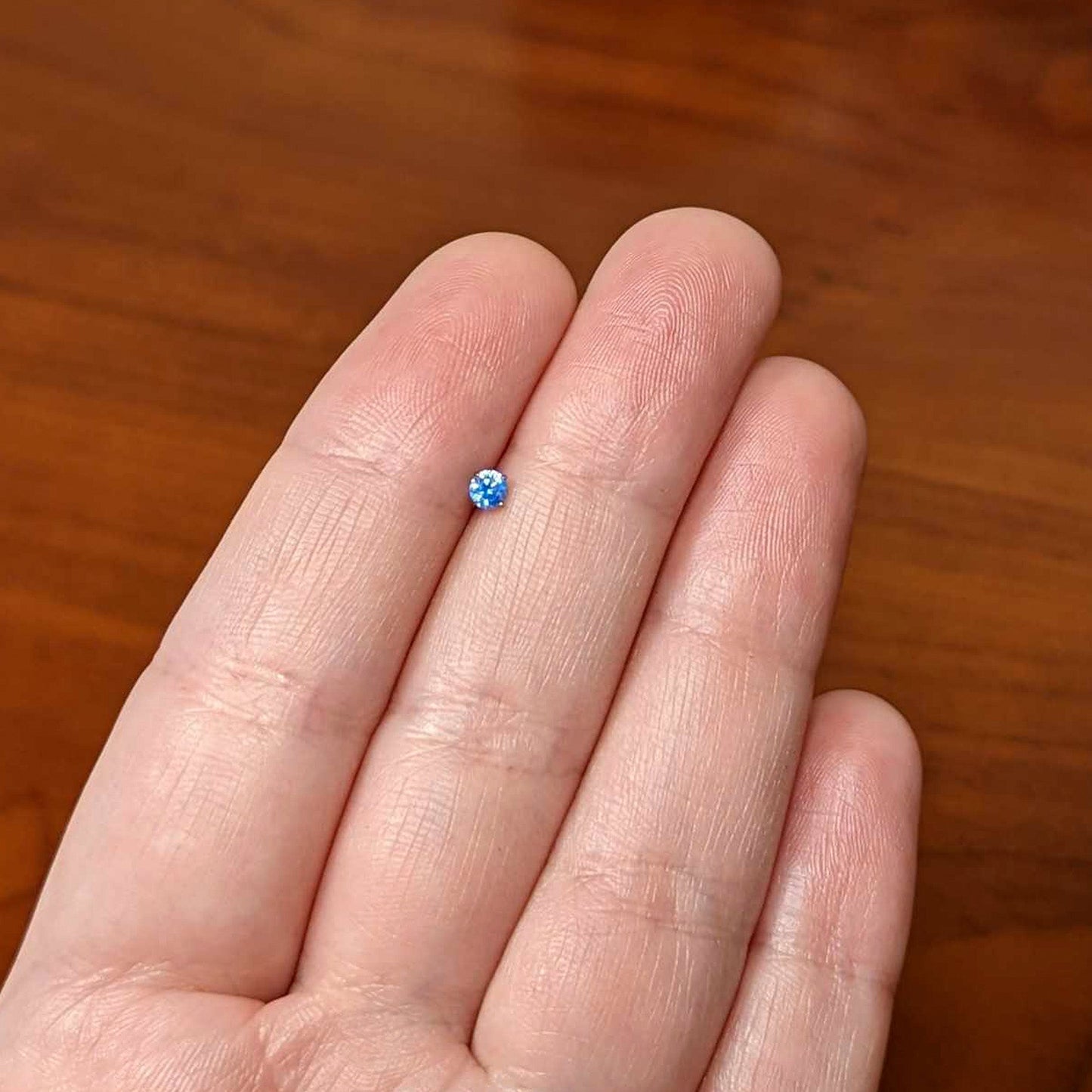 16G 5/16 Blue CZ ASTM F-136 Implant Grade Titanium Threadless Heart End Labret