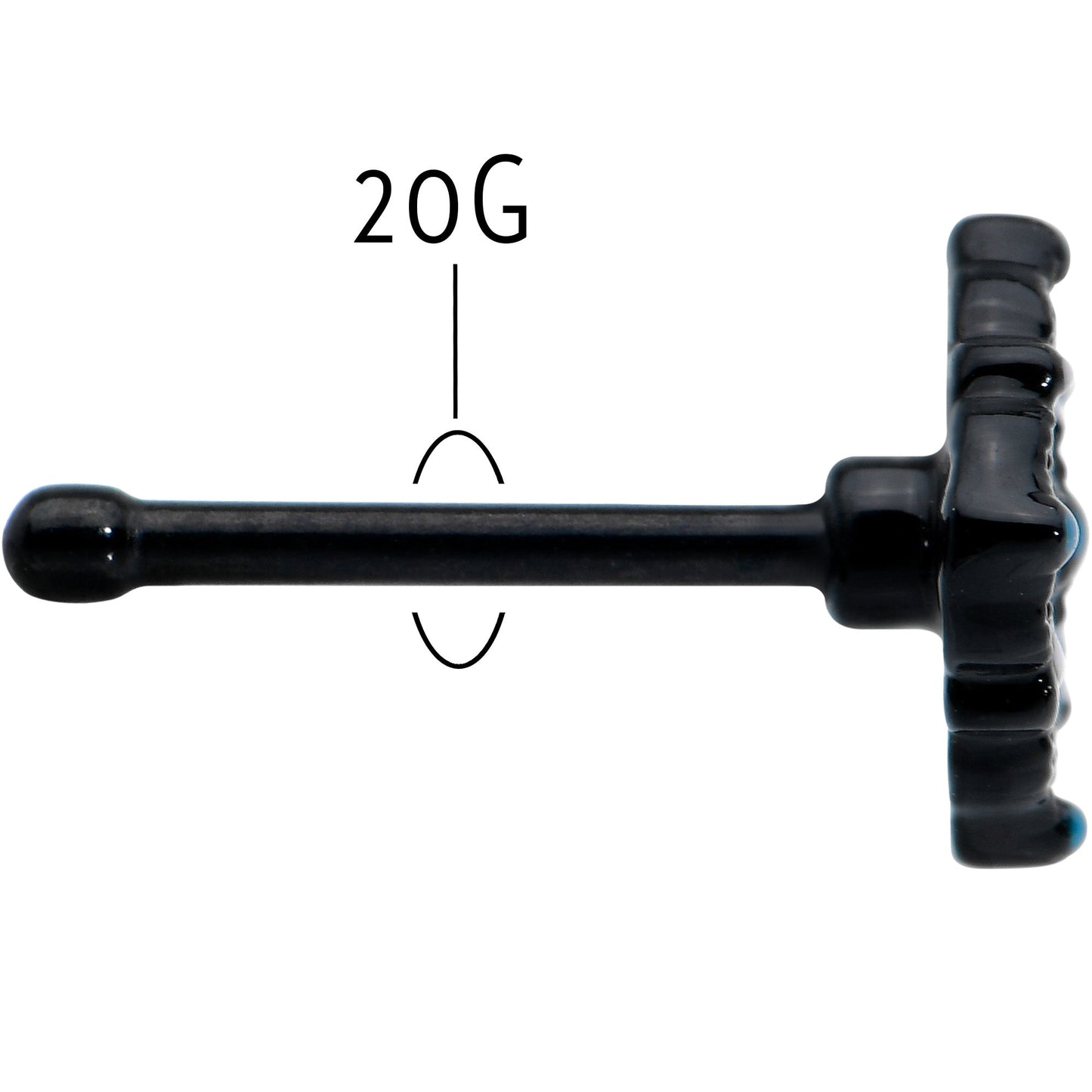 20G 1/4 Black Lacy Rhombus Nose Bone