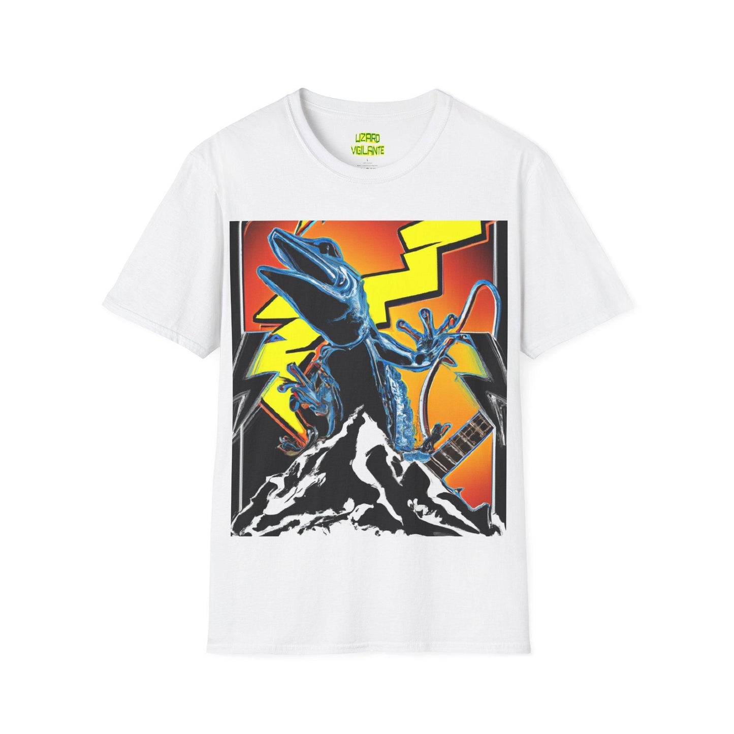 Lizard Lightning Graphical Unisex Softstyle T-Shirt - Lizard Vigilante