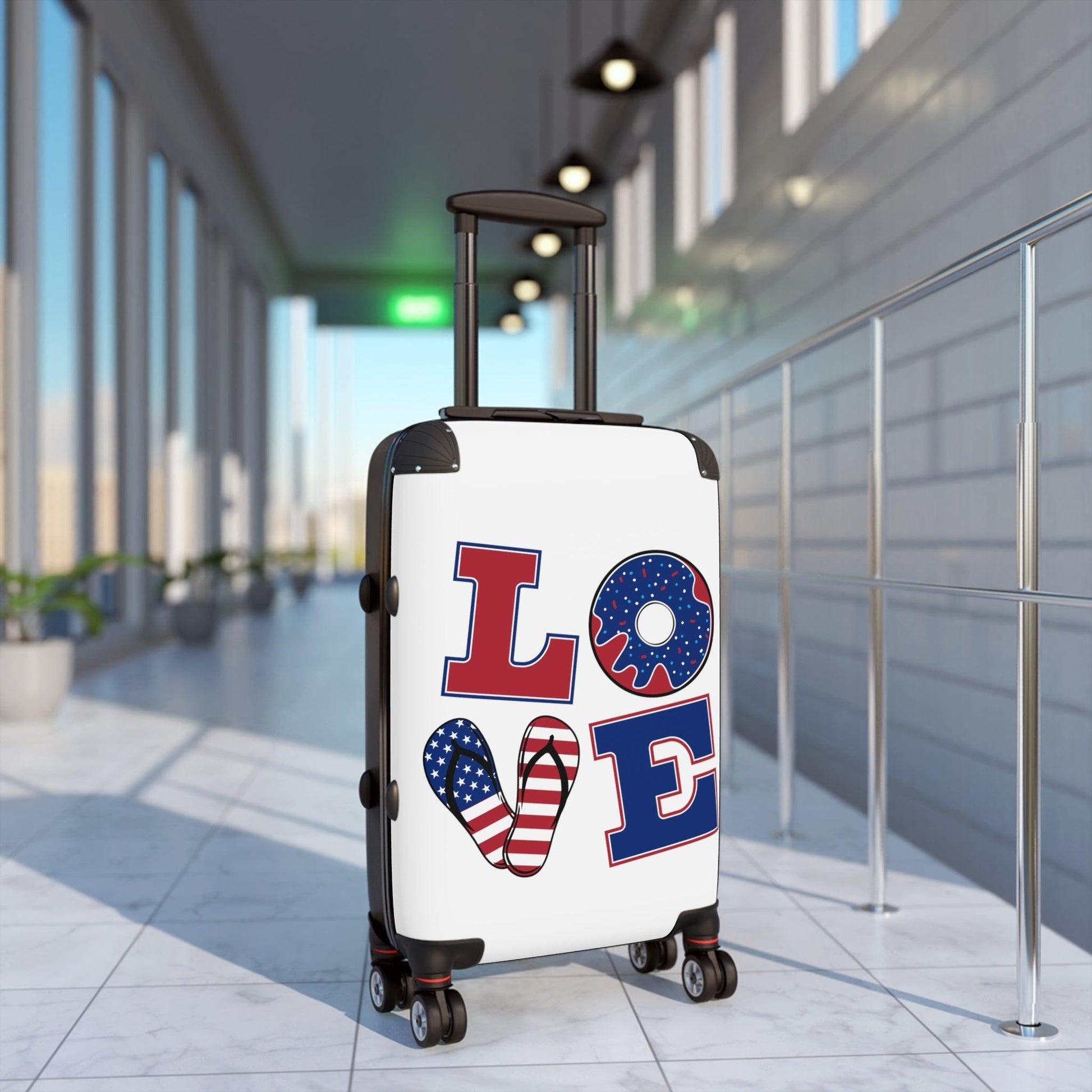 LOVE Suitcase in Red, White and Blue Summer Design - Lizard Vigilante