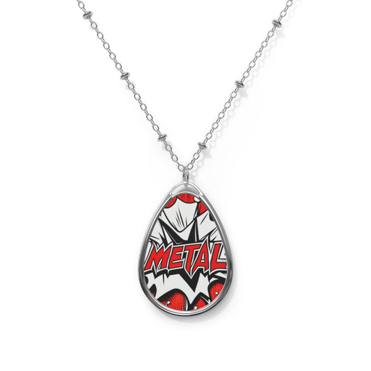 Metal KAPOW Oval Necklace - Lizard Vigilante