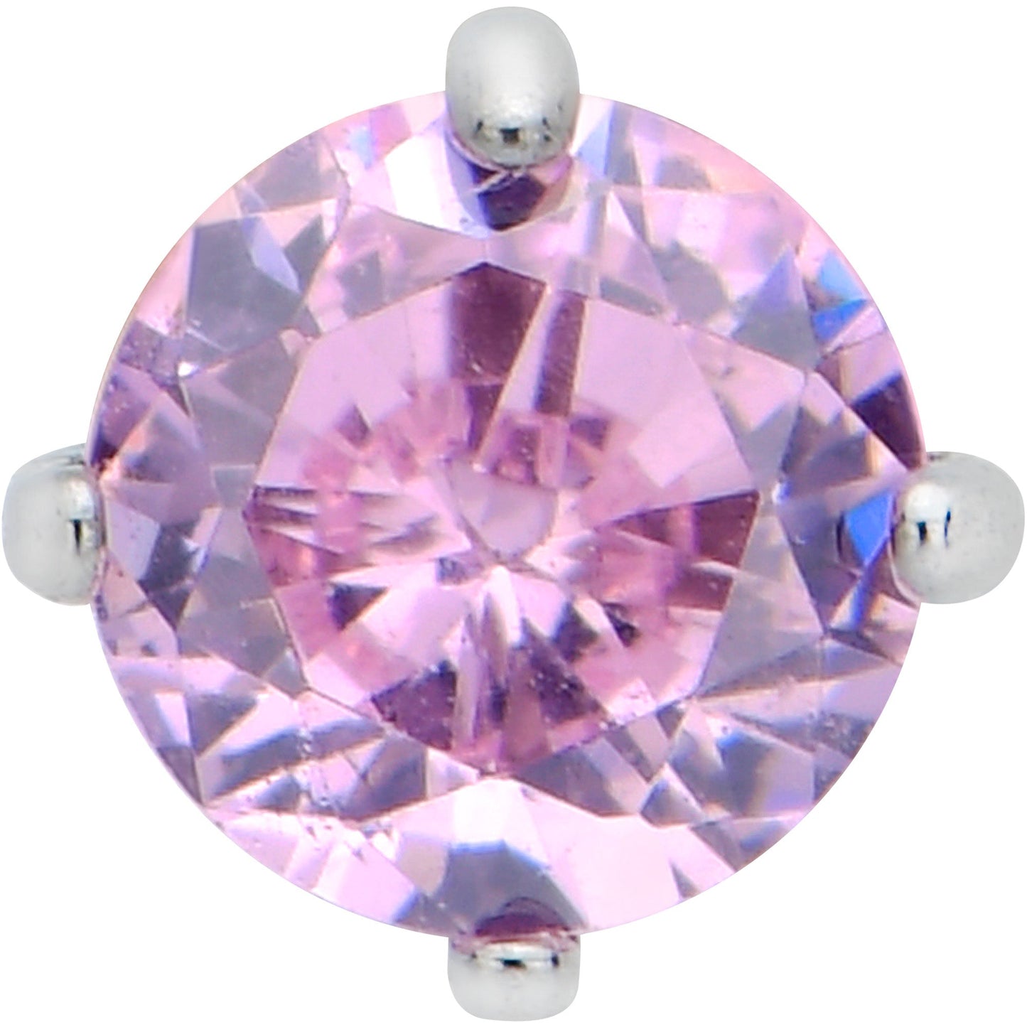 16G 5/16 Pink CZ Gem ASTM F-136 Implant Grade Titanium Hex End Labret Tragus