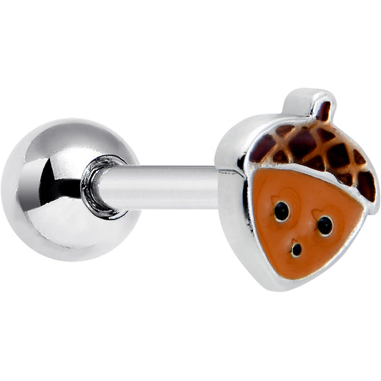 16G 5/16 Acorn Face Brown Autumn Cartilage Tragus Earring