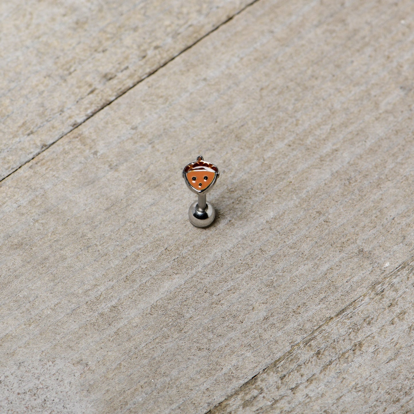 16G 5/16 Acorn Face Brown Autumn Cartilage Tragus Earring