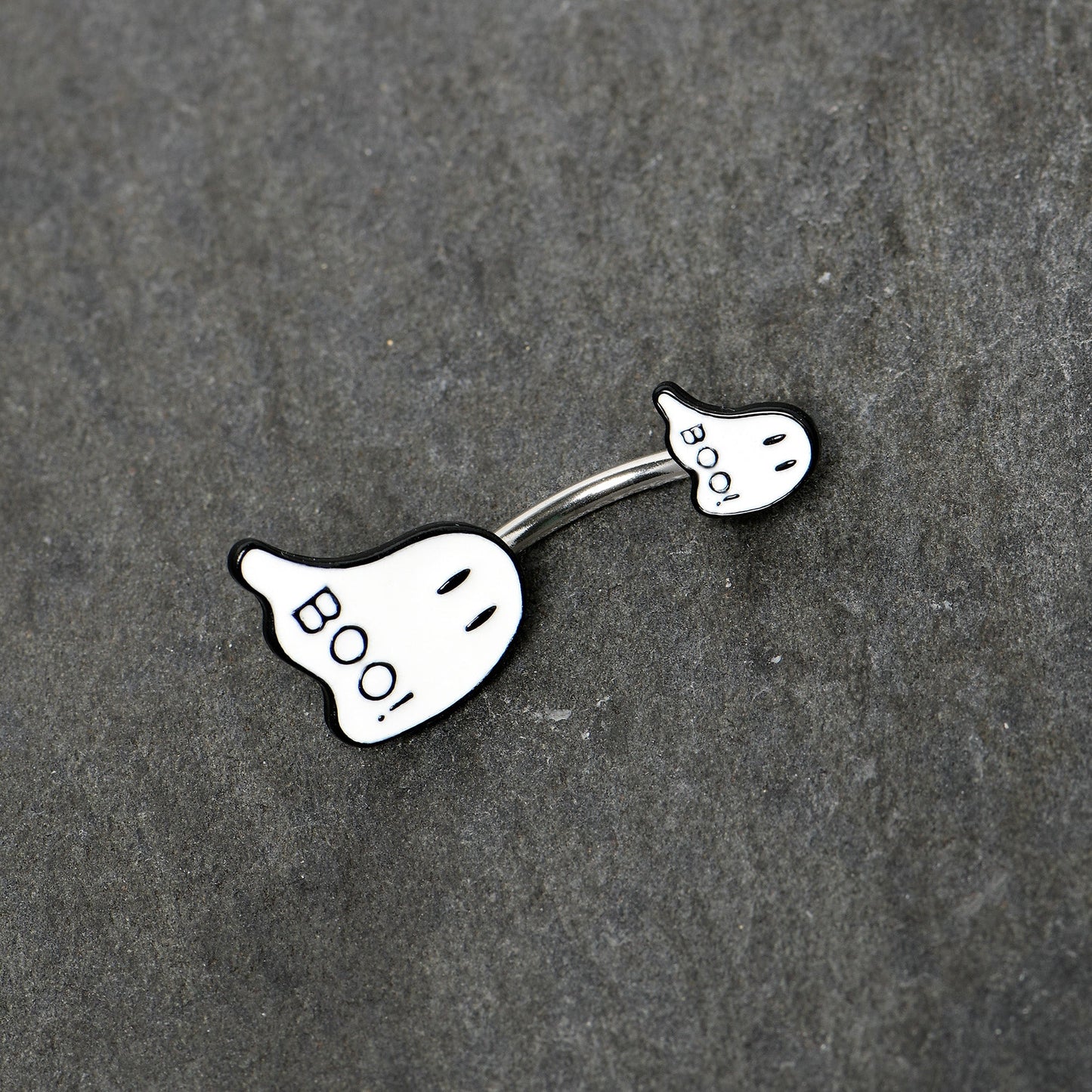 Halloween White Glow in the Dark Ghosts Double Mount Belly Ring