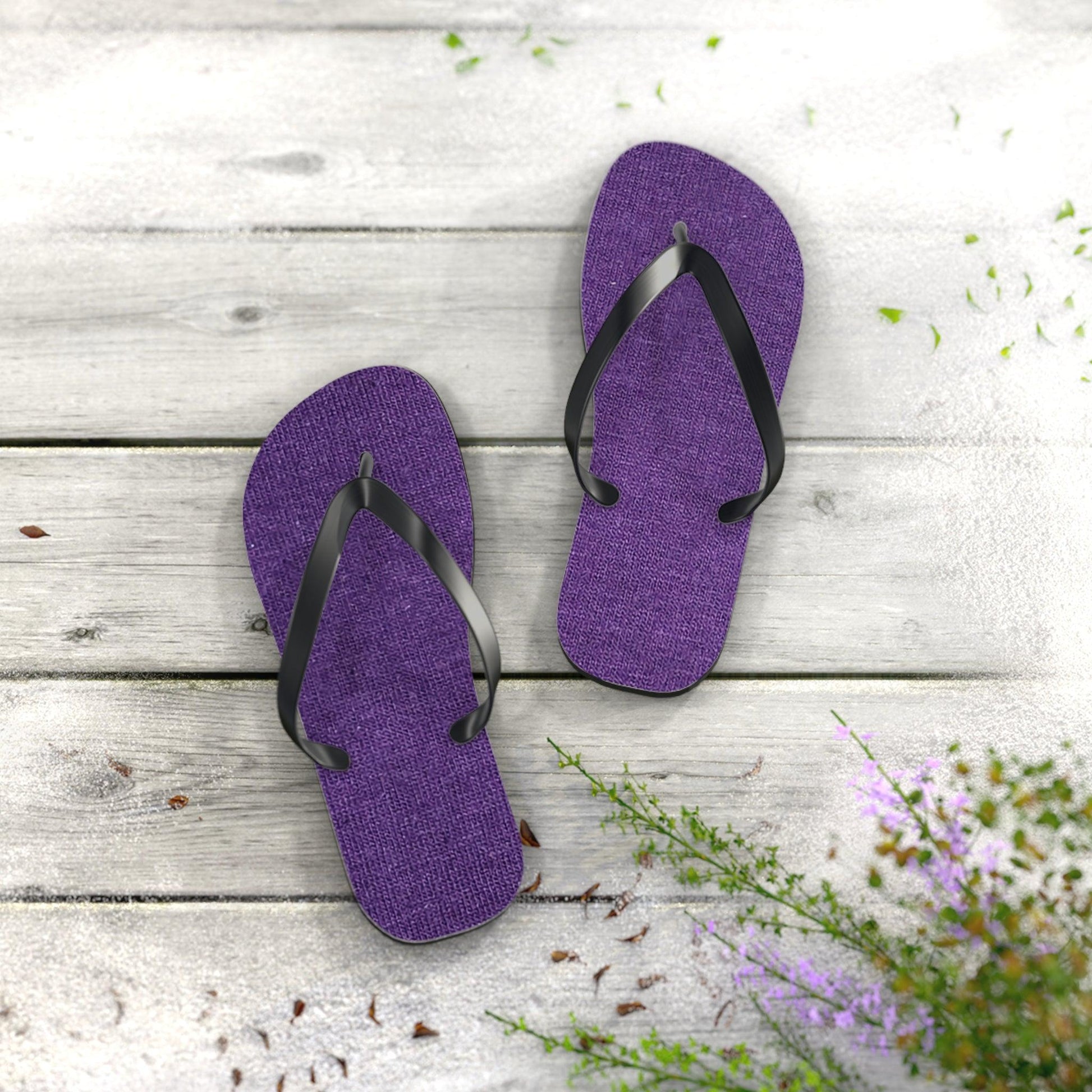 Faux Purple Silk Flip Flops - Lizard Vigilante