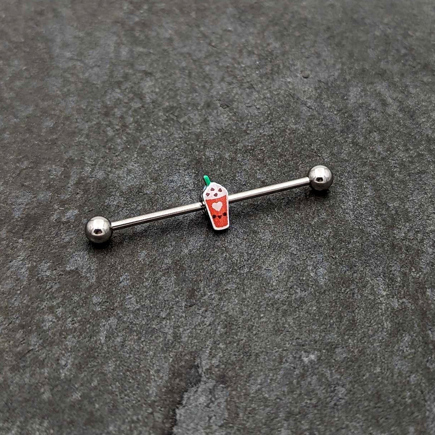 14G Sweet Pumpkin Frappe Thanksgiving Industrial Barbell 38mm
