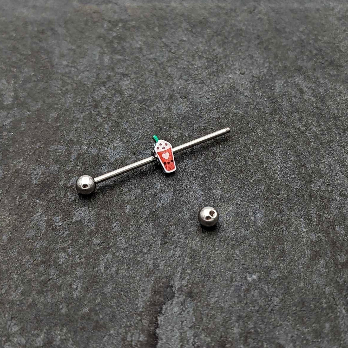 14G Sweet Pumpkin Frappe Thanksgiving Industrial Barbell 38mm