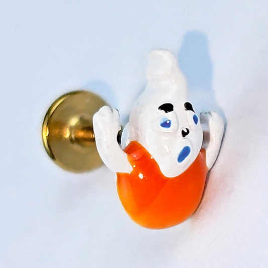 16G 1/4 Gold Tone Pumpkin Haunter Ghost Labret