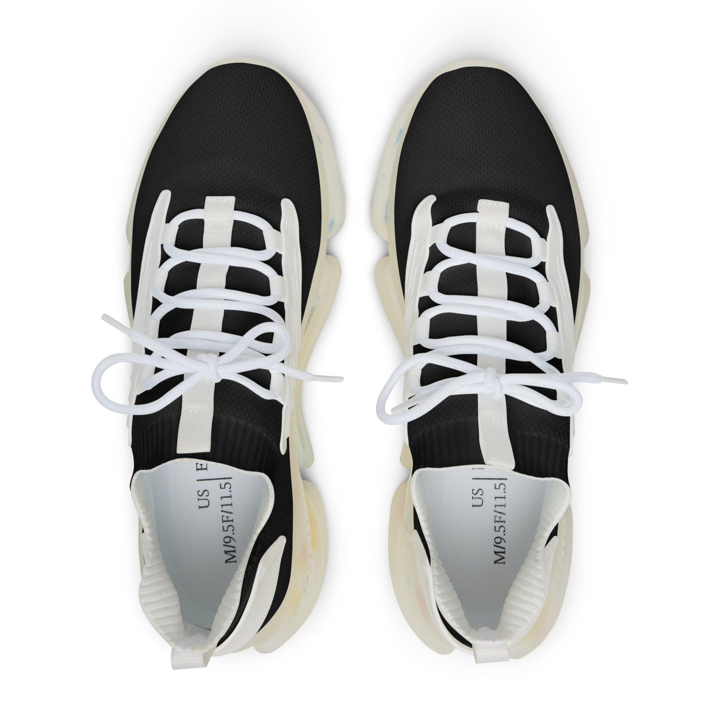 Men's Mesh Sneakers - Black with White Sole - Lizard Vigilante