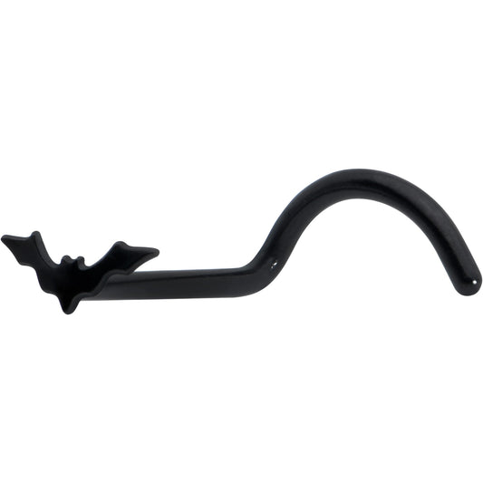20G 1/4 Black Anodized Itty Bitty Bat Left Side Nose Screw