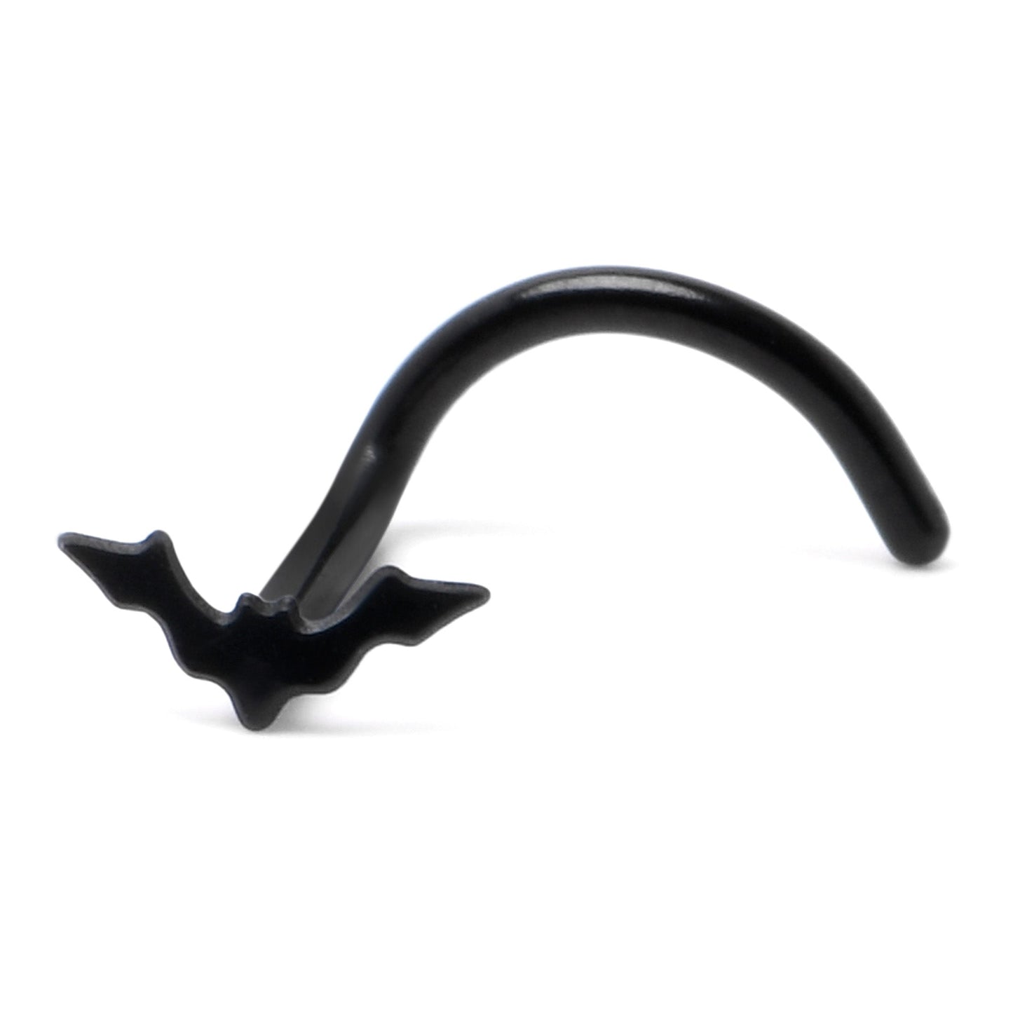 20G 1/4 Black Anodized Itty Bitty Bat Left Side Nose Screw