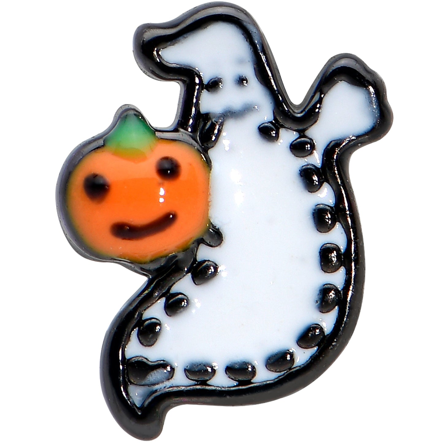 16G 1/4 Black Halloween Pumpkin Ghost Cartilage Tragus Earring