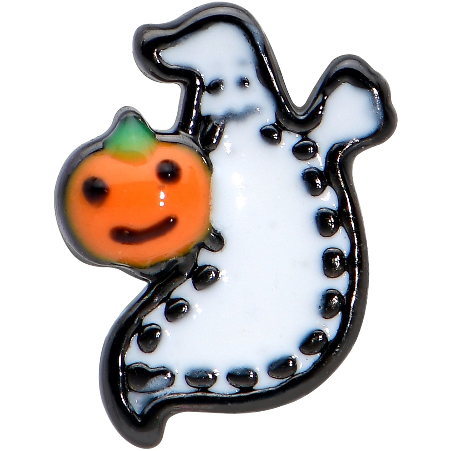 16G 5/16 Black Halloween Pumpkin Ghost Labret Monroe Tragus
