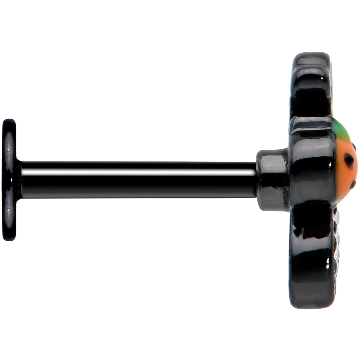 16G 5/16 Black Halloween Pumpkin Ghost Labret Monroe Tragus