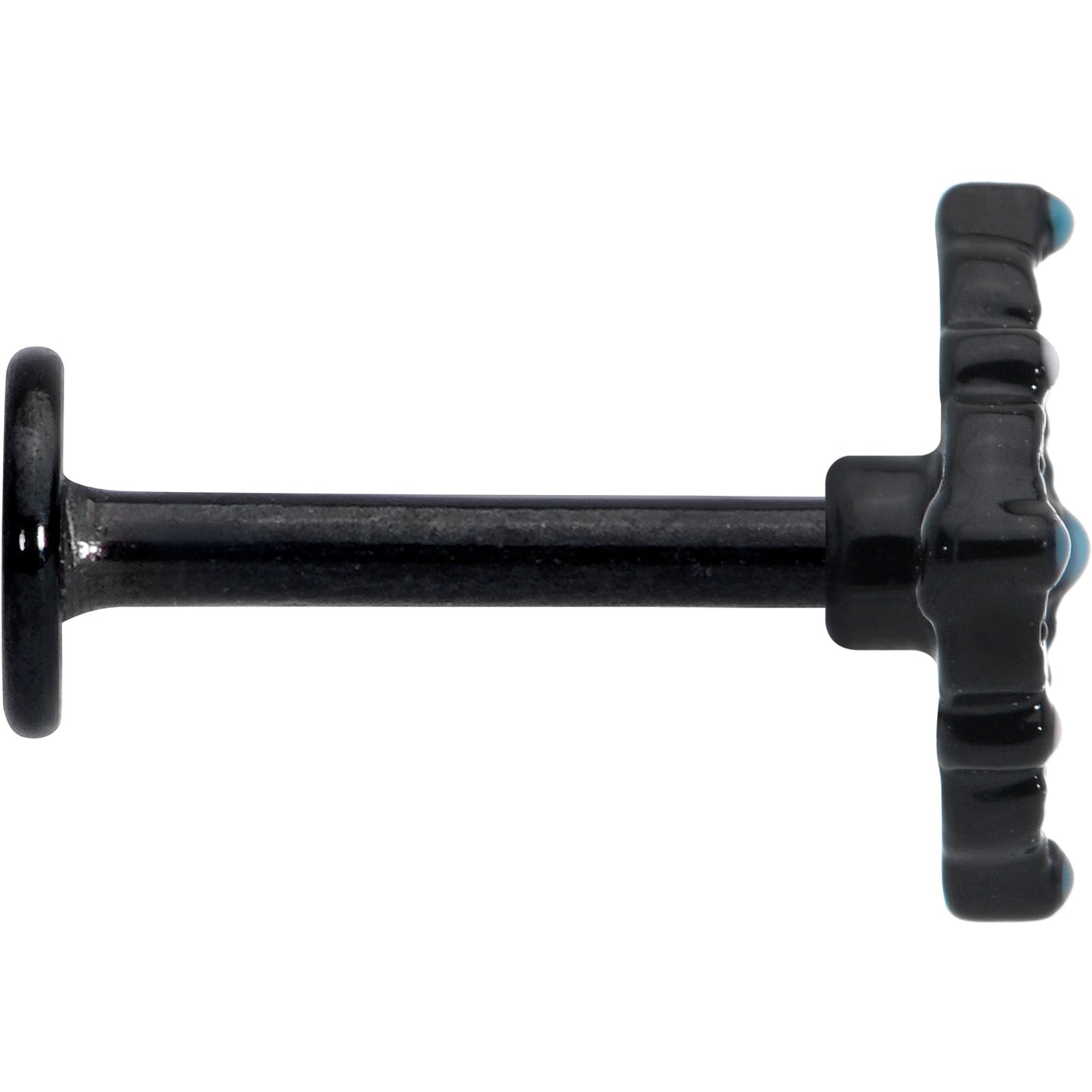 16G 5/16 Black Lacy Rhombus Blue Labret Monroe Tragus