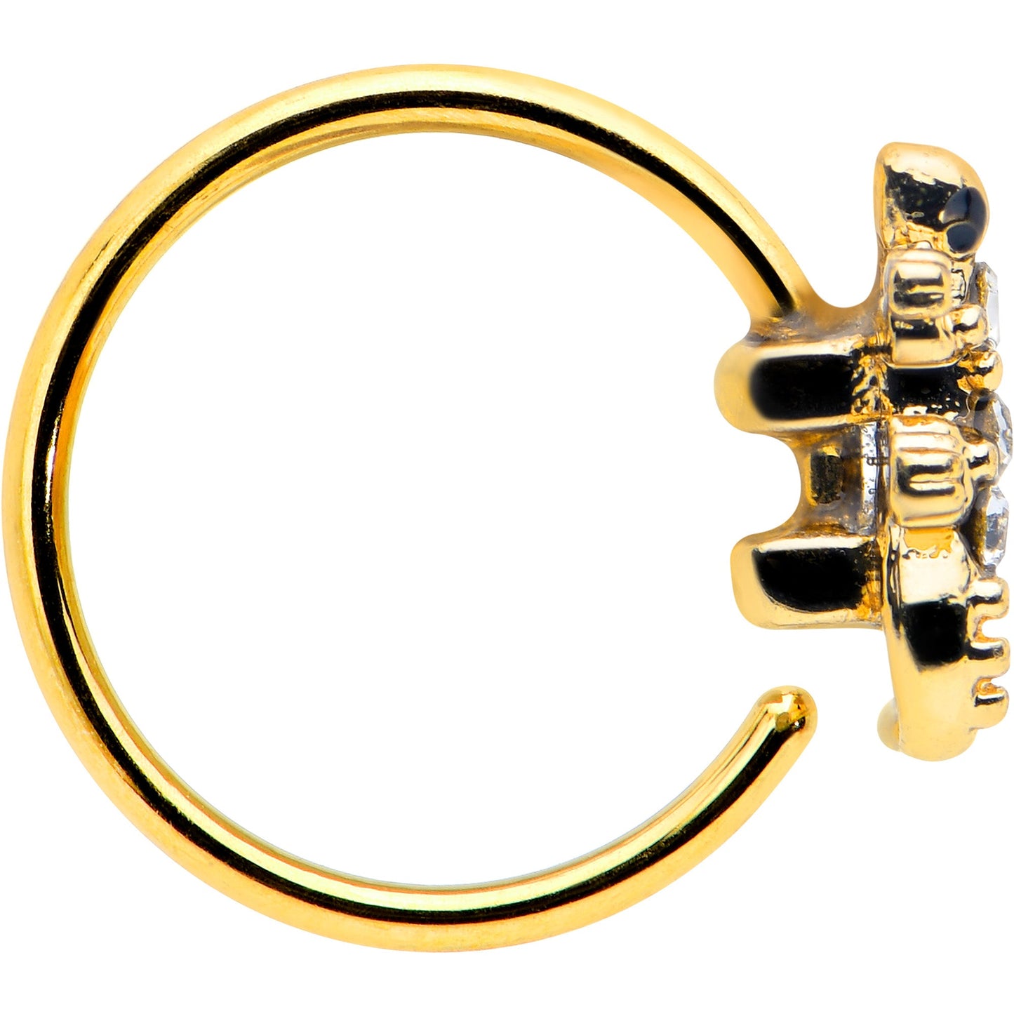 20G 5/16 Clear Gem Gold Tone Luscious Lizard Nose Hoop