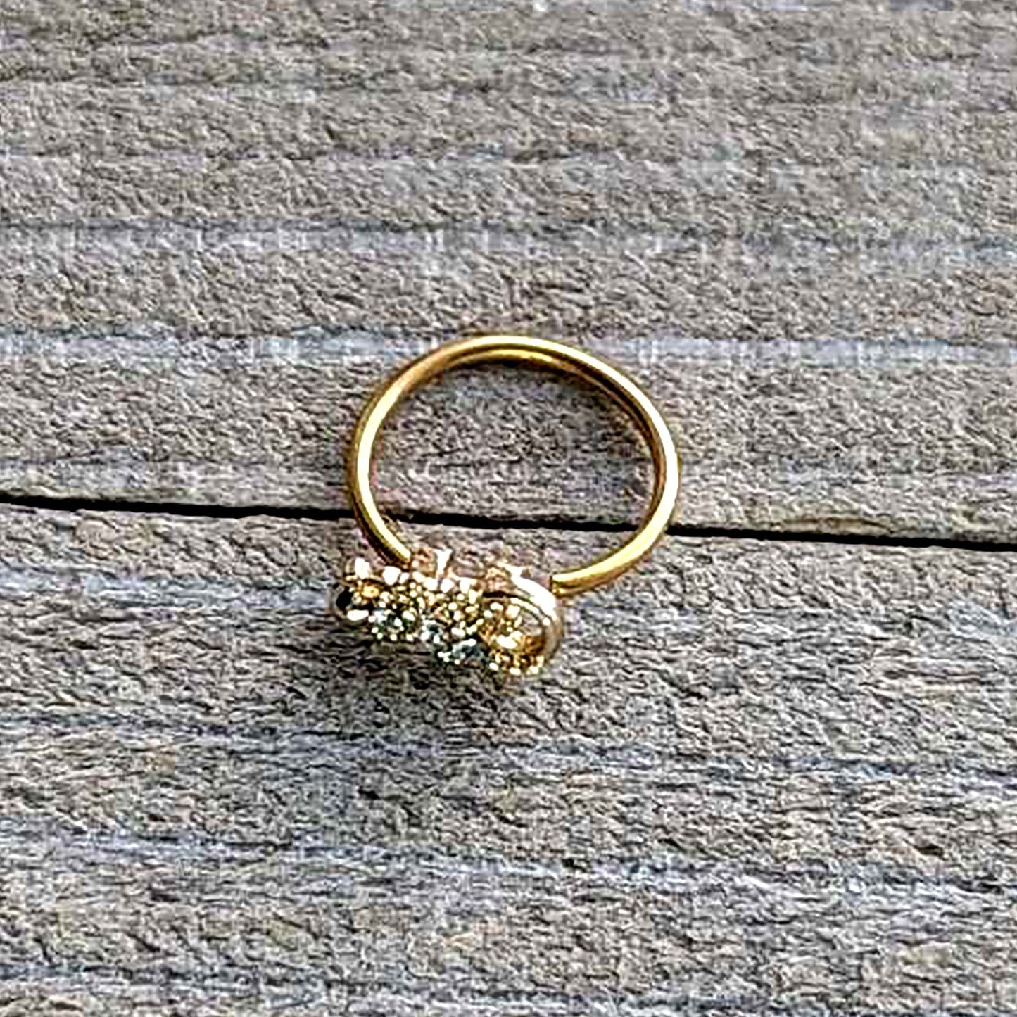 20G 5/16 Clear Gem Gold Tone Luscious Lizard Nose Hoop